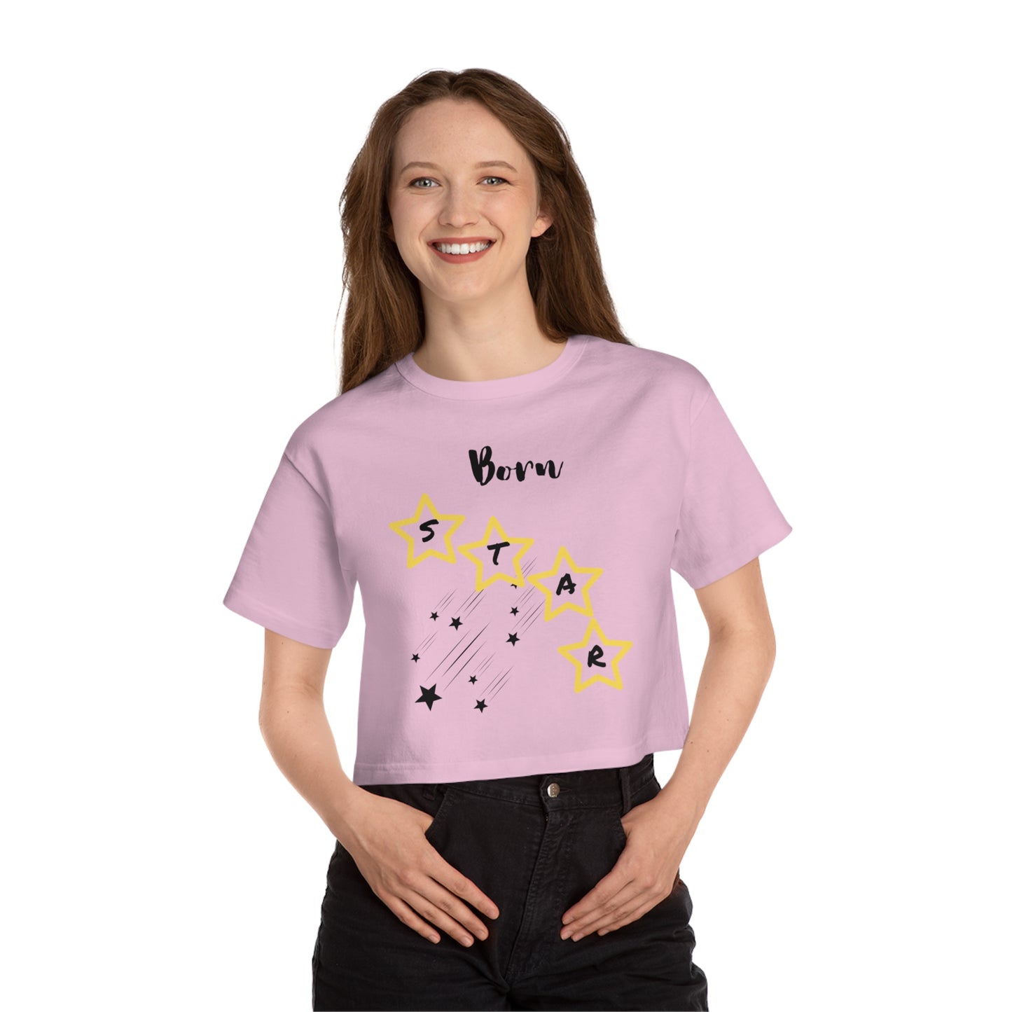 'Born Star' - Women's Cropped T-Shirt - Casual, Fun, Stylish Tee