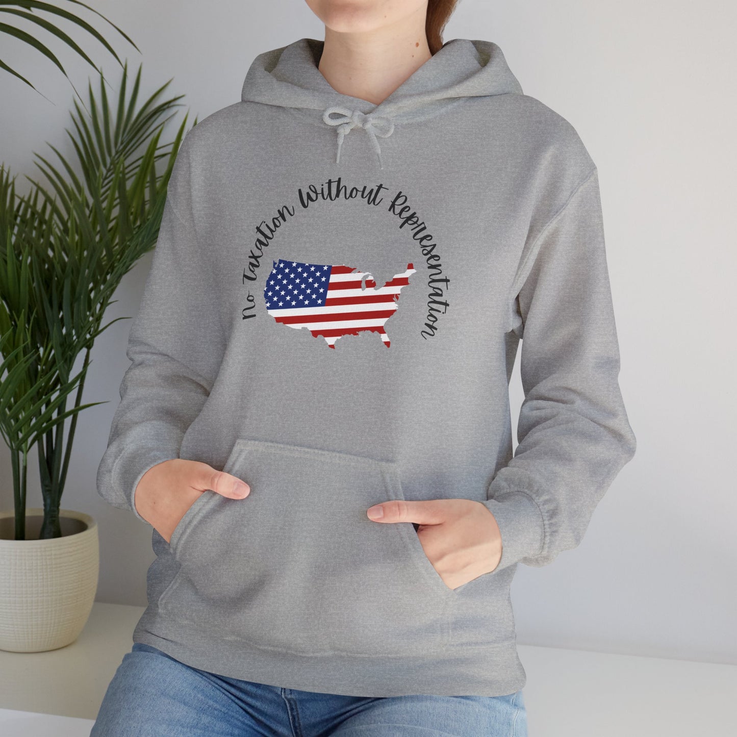 Patriotic Continent Hoodie – "No Taxation Without Representation" USA Sweatshirt