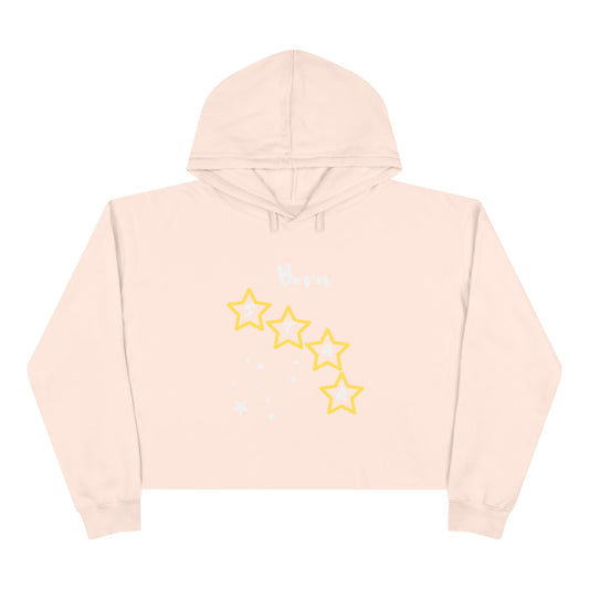 Born Star Crop Hoodie — Women's Celestial Graphic Cropped Hoodie