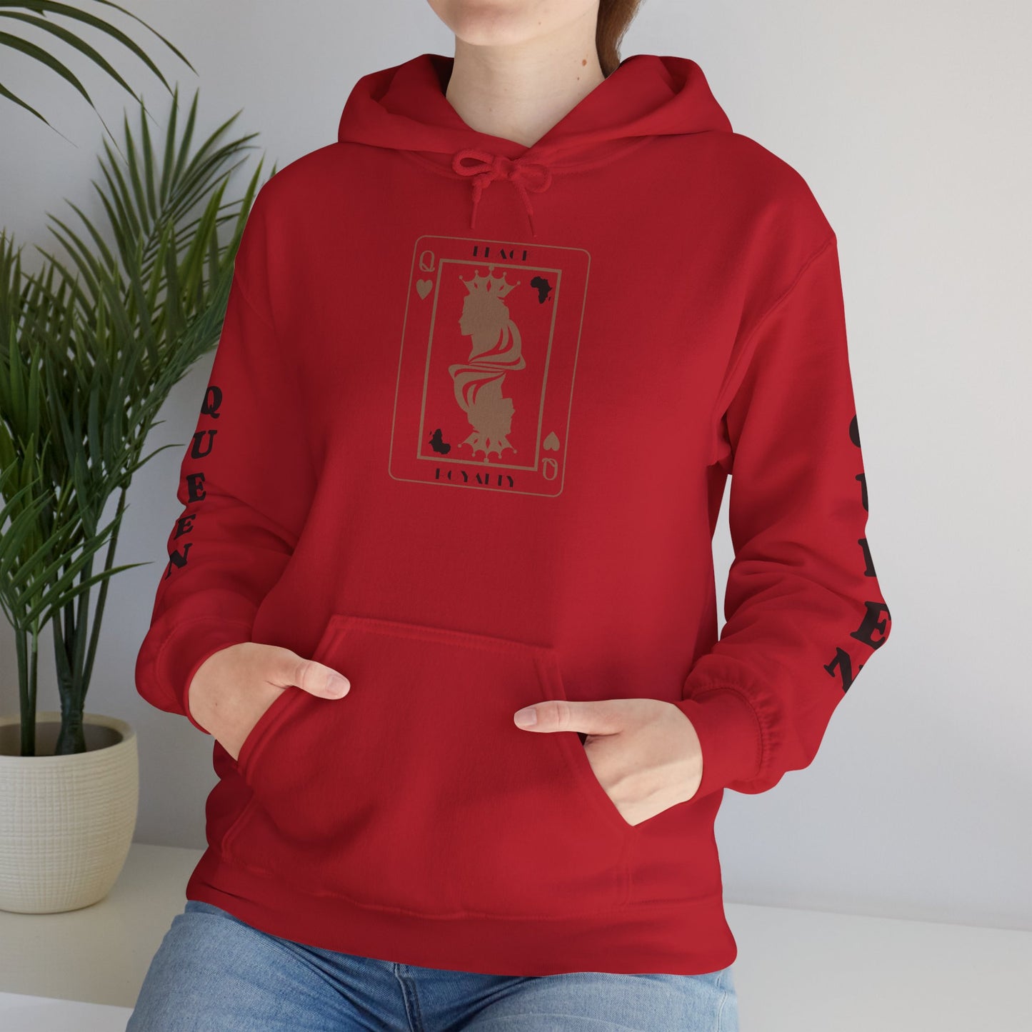 Queen of Hearts Card Hoodie — Graphic Playing Card Sweatshirt