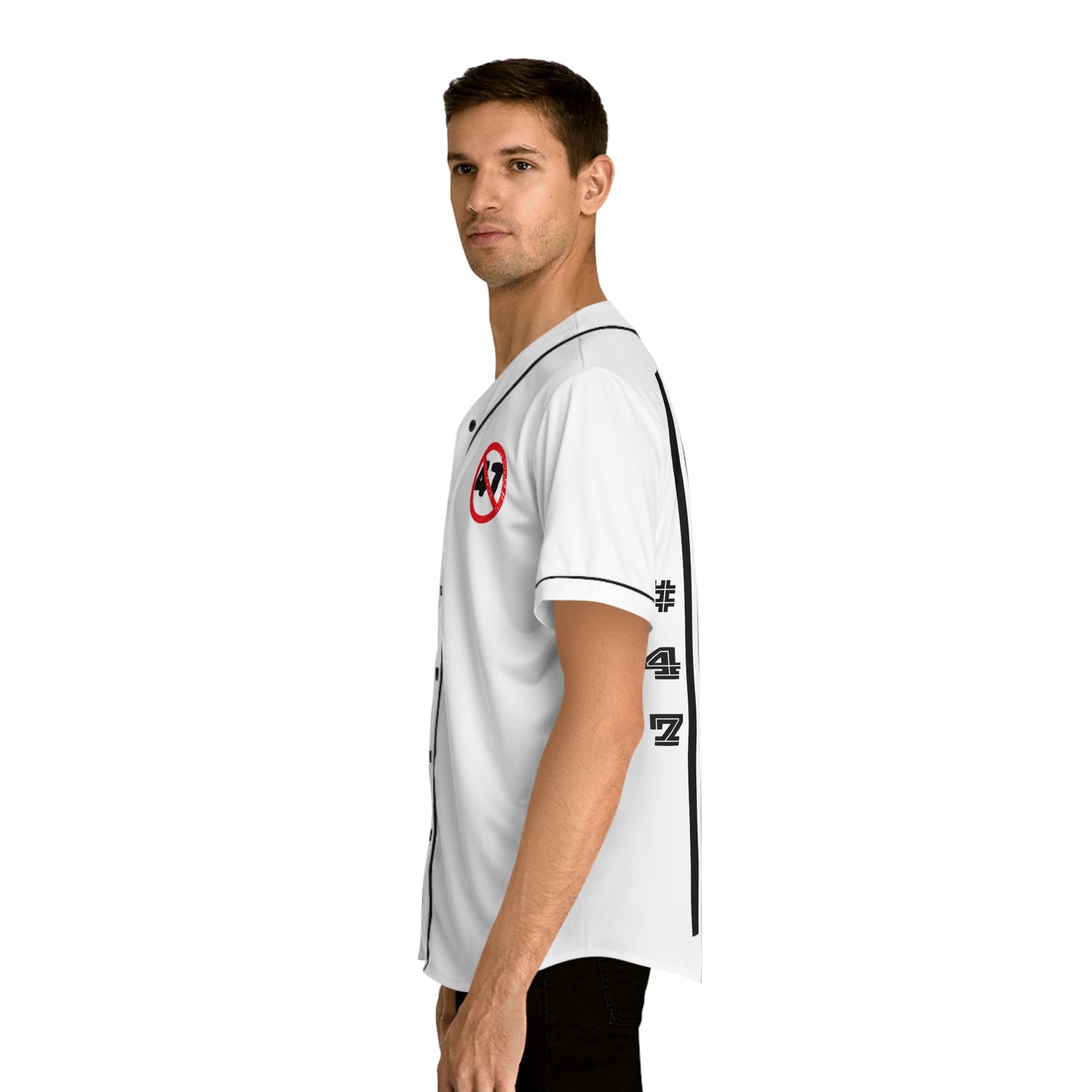 Men's Baseball Jersey - American Flag & Two-Faced Don the Con - #47