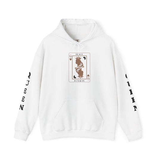 Queen of Hearts Card Hoodie — Graphic Playing Card Sweatshirt