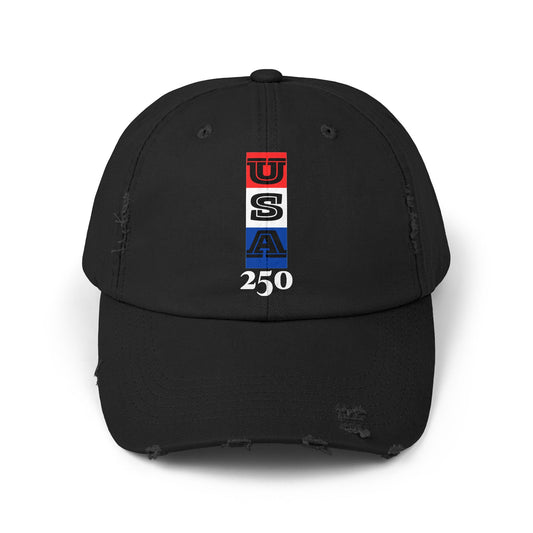 Unisex Distressed Cap with USA Design - Casual Headwear for "USA 250"