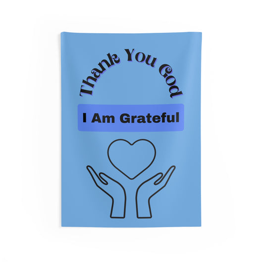 "Thank You God" Home Decor - Grateful Heart Indoor Wall Tapestry