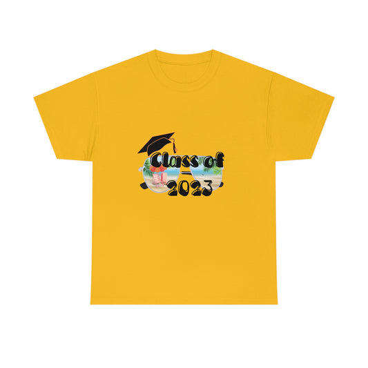 "Class of 2023 Cap over Shades": 2023 Graduate: Unisex Heavy Cotton Tee