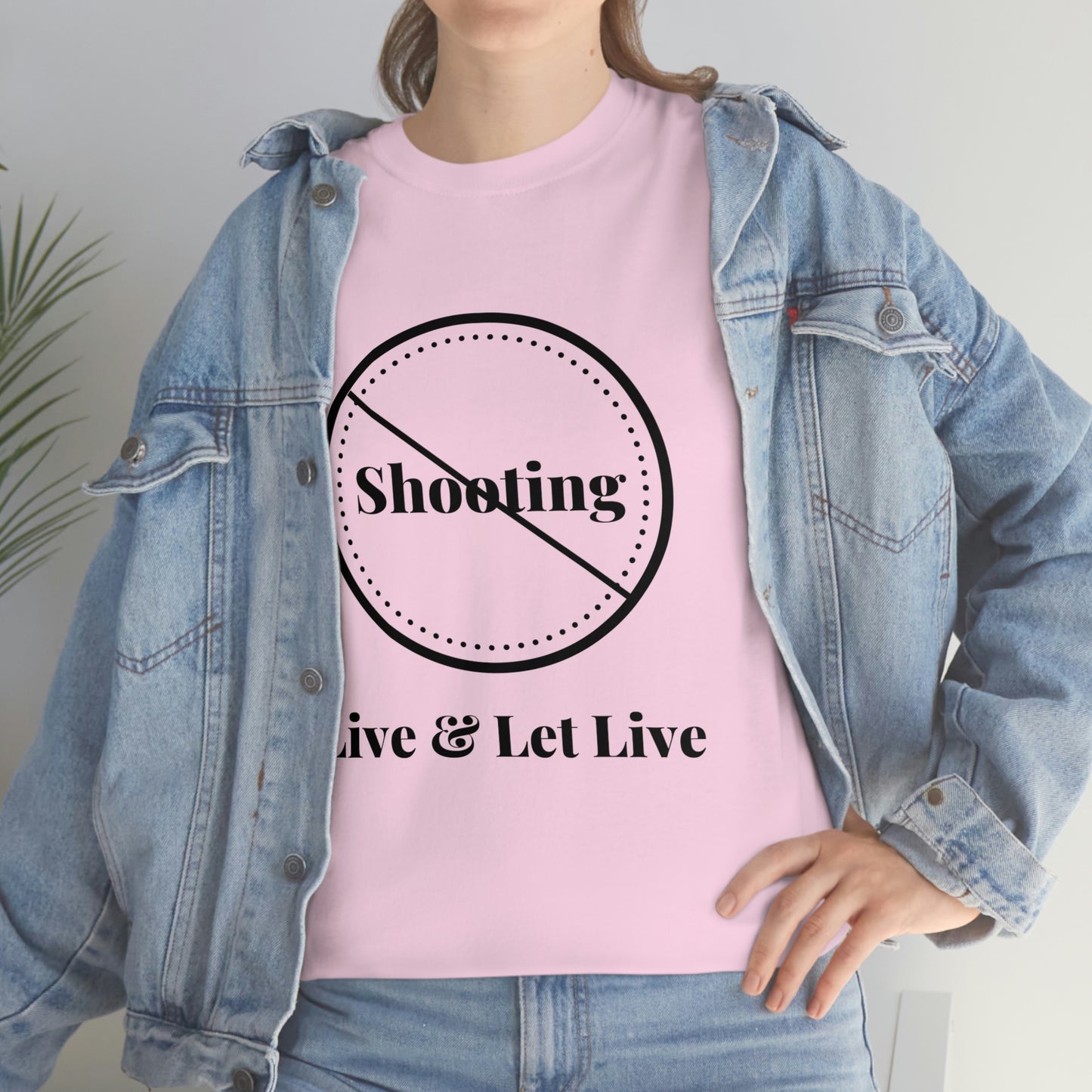 "No Shooting" Unisex Heavy Cotton Tee: From the "Peace In The Streets Collection"