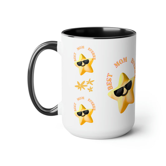 "BEST MOM EVERRR" Two-Tone Coffee Mugs, 15oz