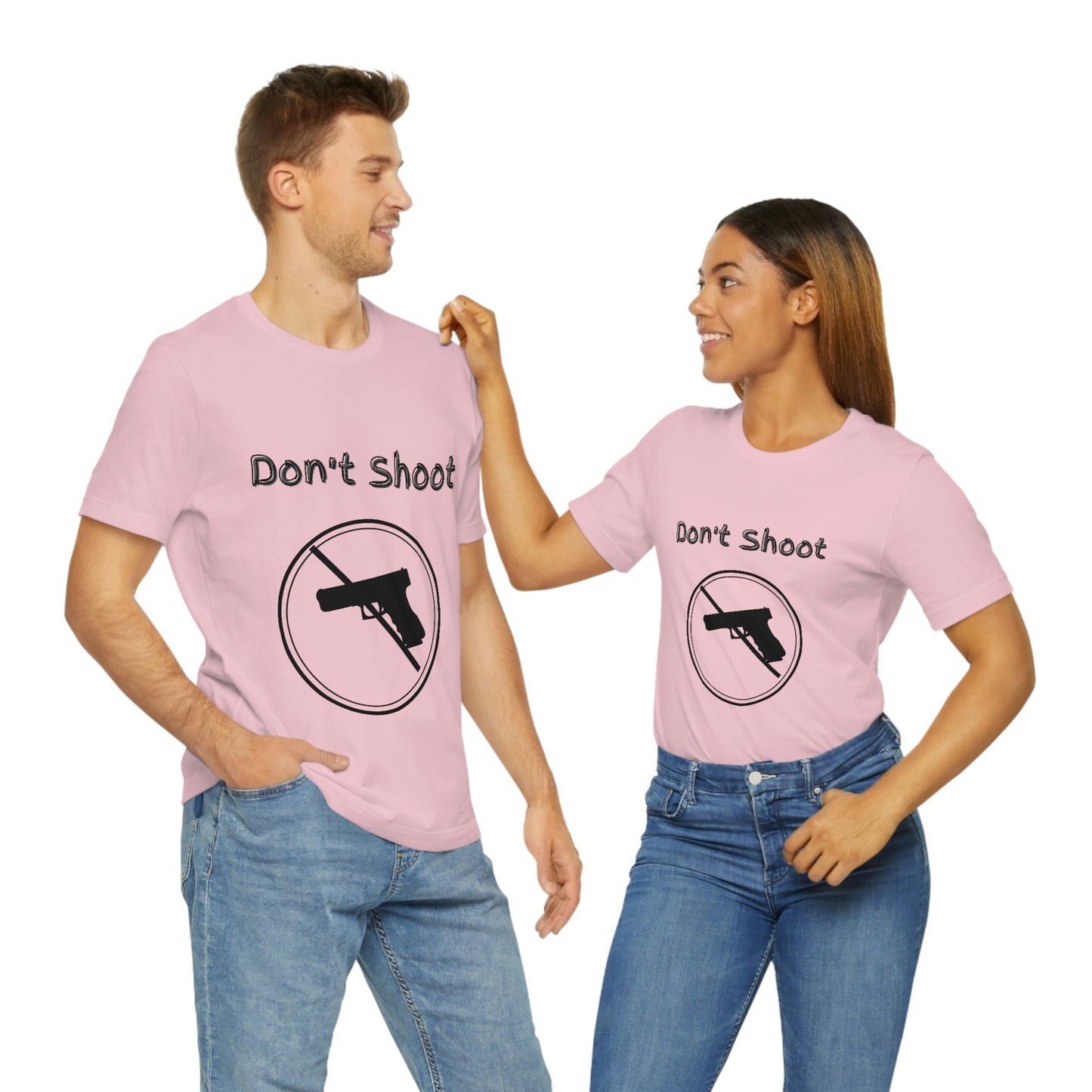 "Don't Shoot" Dark Font - Unisex Jersey Short Sleeve Tee
