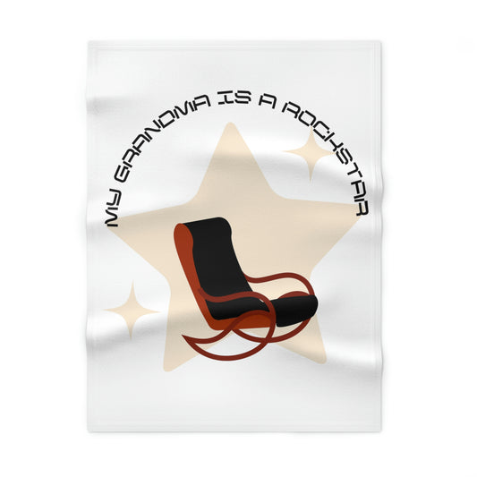 "My Grandma is a Rockstar" Large Design - Soft Fleece Baby Blanket