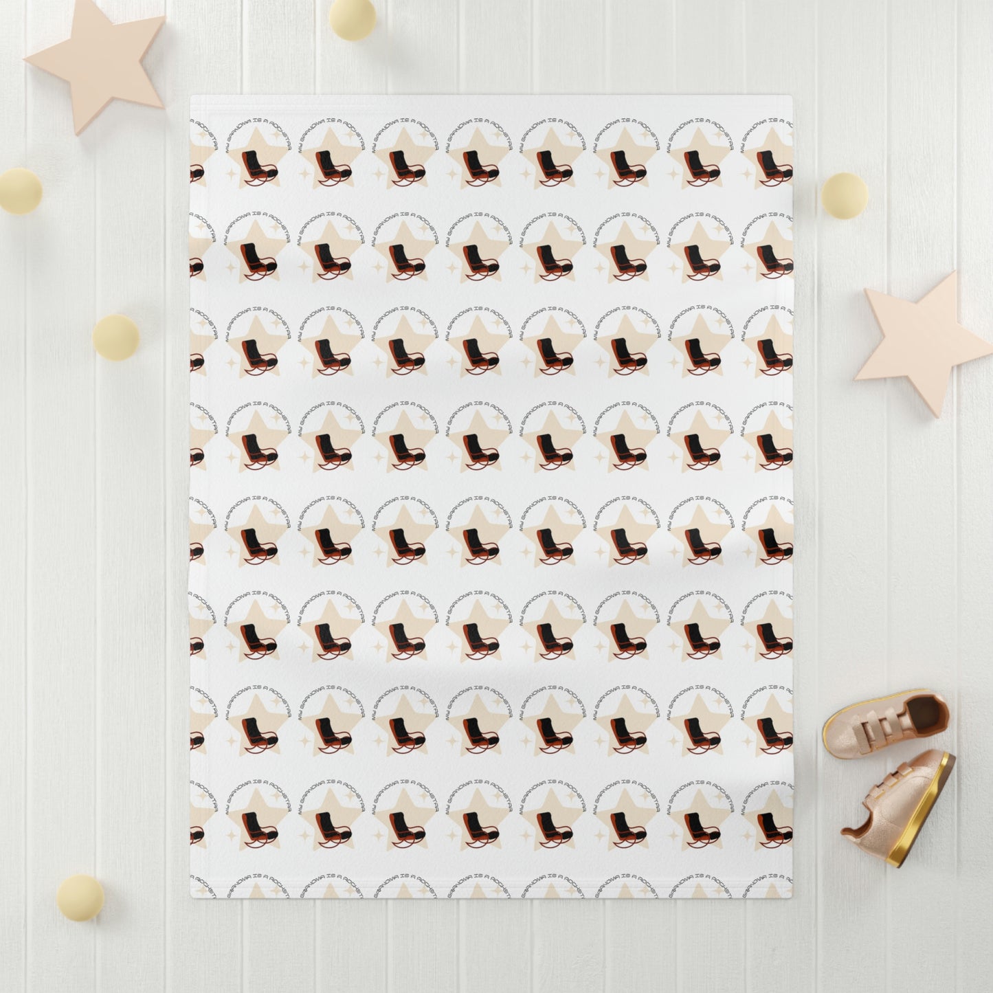 "My Grandma is a Rockstar" Soft Fleece Baby Blanket