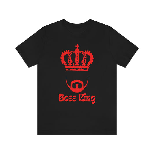 "Red Print - Boss King" - Unisex Jersey Short Sleeve Tee