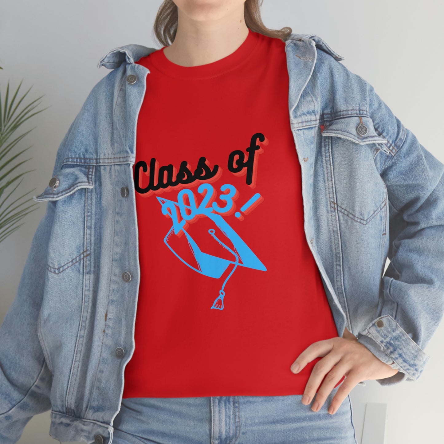 "Class of 2023 Graduation Cap": 2023 Graduate: Unisex Heavy Cotton Tee