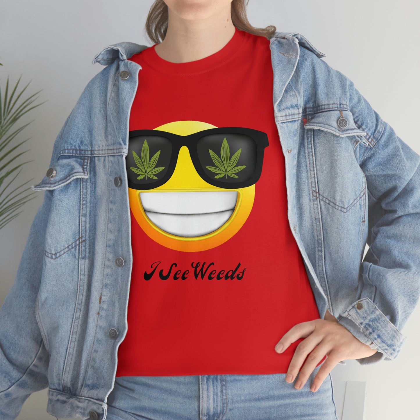 "I See Weeds - Smiley Face" Unisex Heavy Cotton Tee