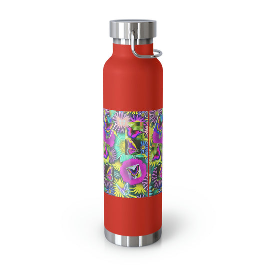 "Butterfly Garden" - Copper Vacuum Insulated Bottle, 22oz