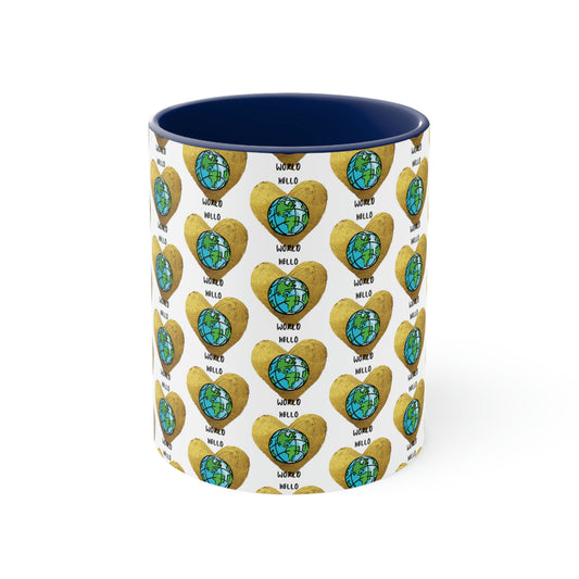 "HELLO WORLD" Accent Coffee Mug, 11oz