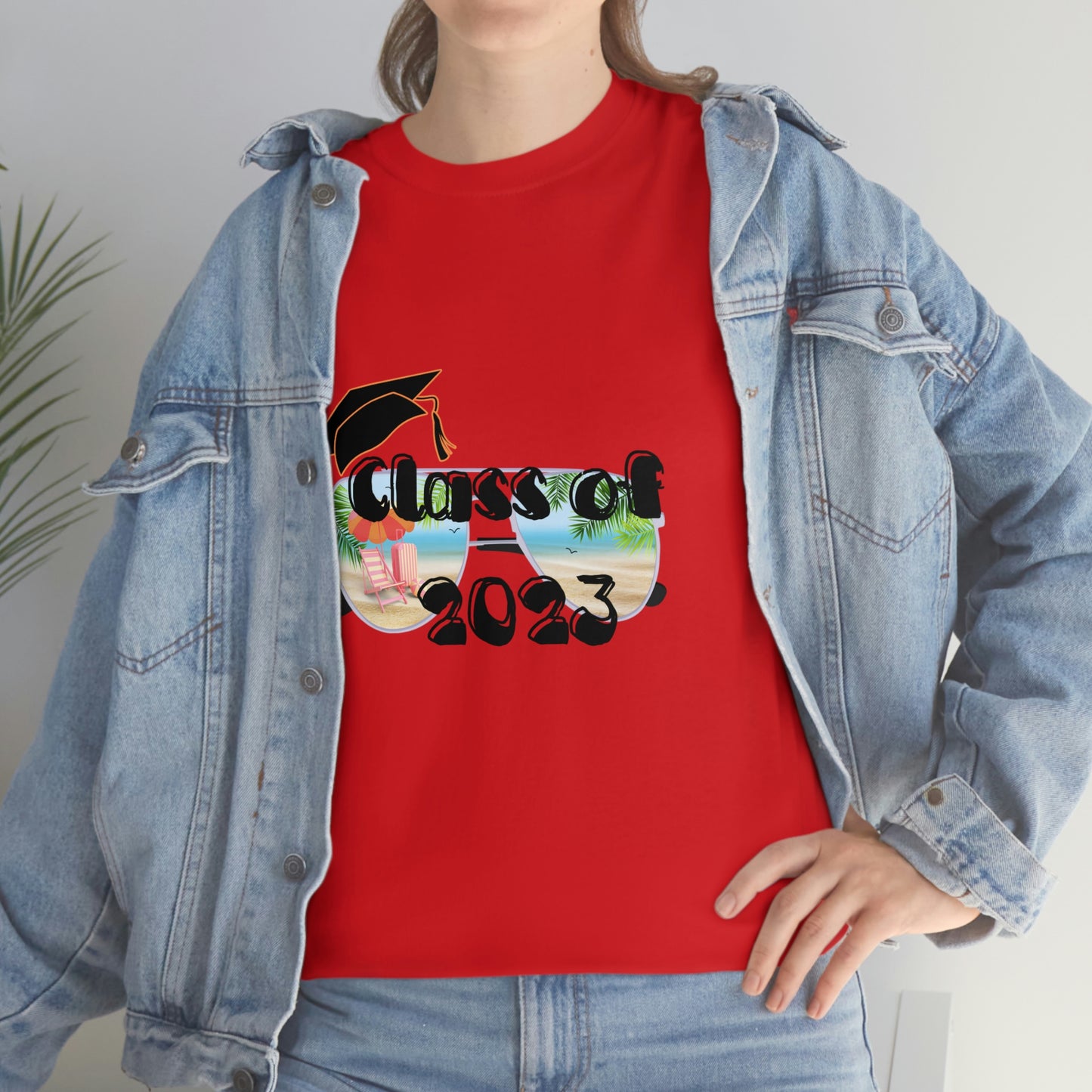 "Class of 2023 Cap over Shades": 2023 Graduate: Unisex Heavy Cotton Tee