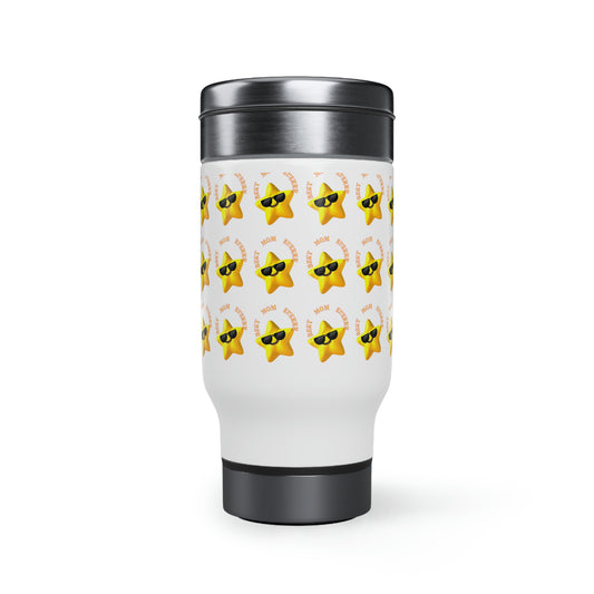 "Best Mom Everr" - Stainless Steel Travel Mug with Handle, 14oz
