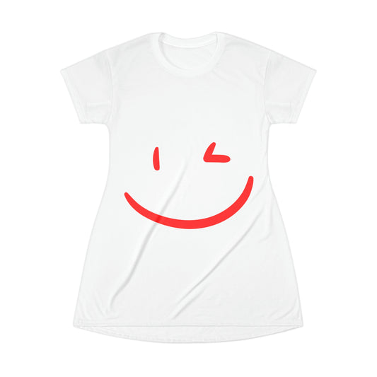 "WINKY FACE" T-Shirt Dress
