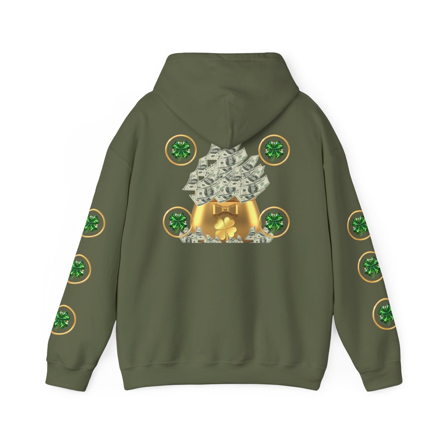 St. Patrick’s Day Lucky Pot Hoodie — Gold Pot of Money Shamrock Sweatshirt