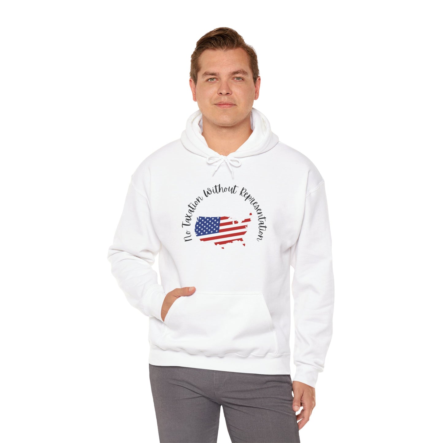 Patriotic Continent Hoodie – "No Taxation Without Representation"  USA Sweatshirt
