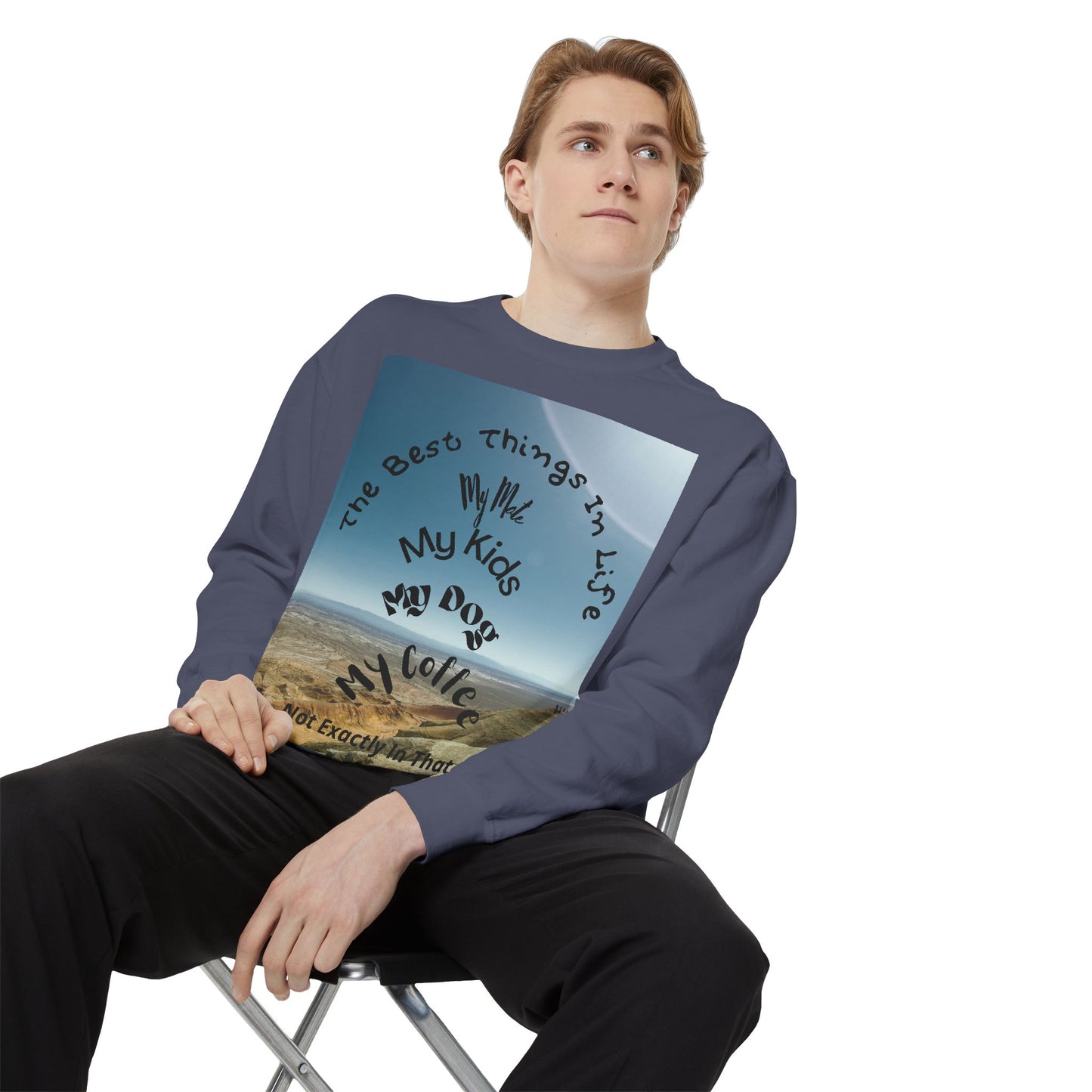 Coastal Family Vibes Sweatshirt — "The Best Things in Life" Graphic Crewneck