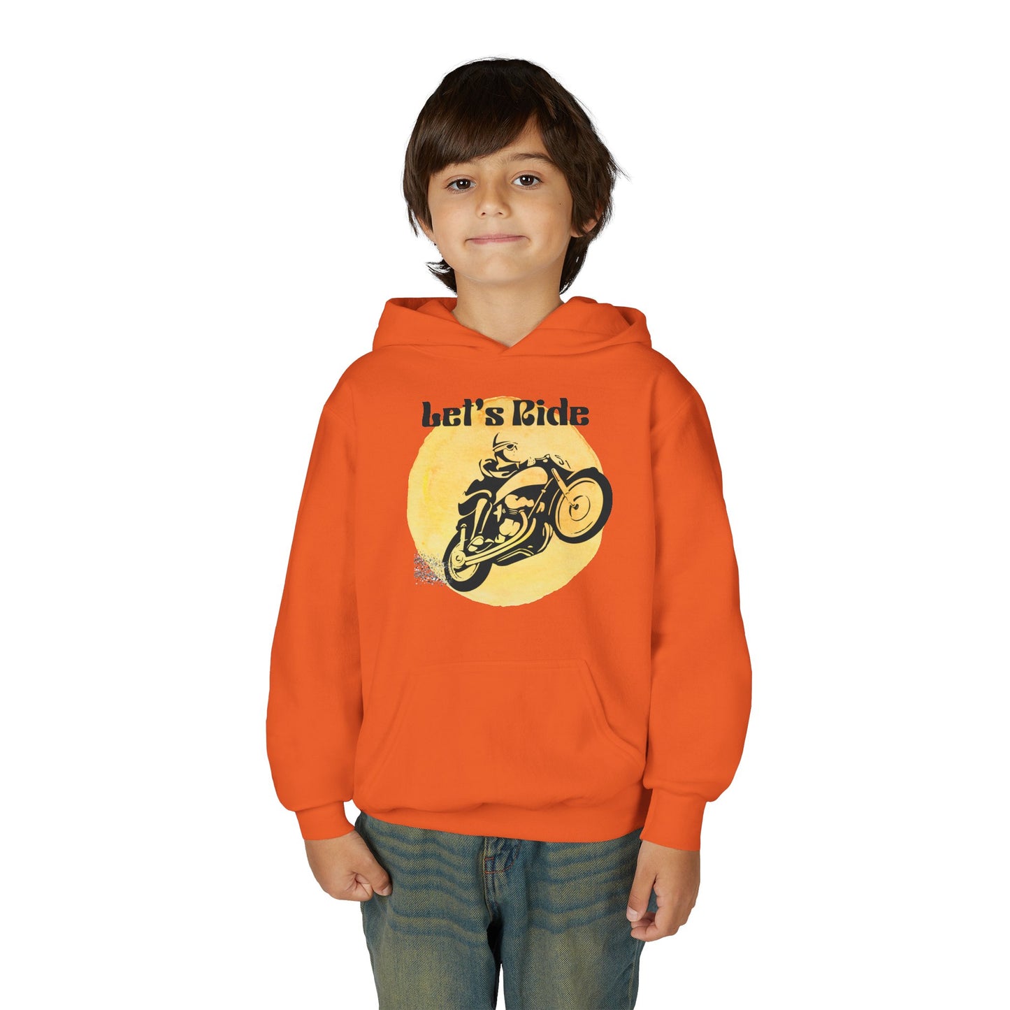 Youth Hoodie - "Let's Ride" Vintage Motorcycle Graphic
