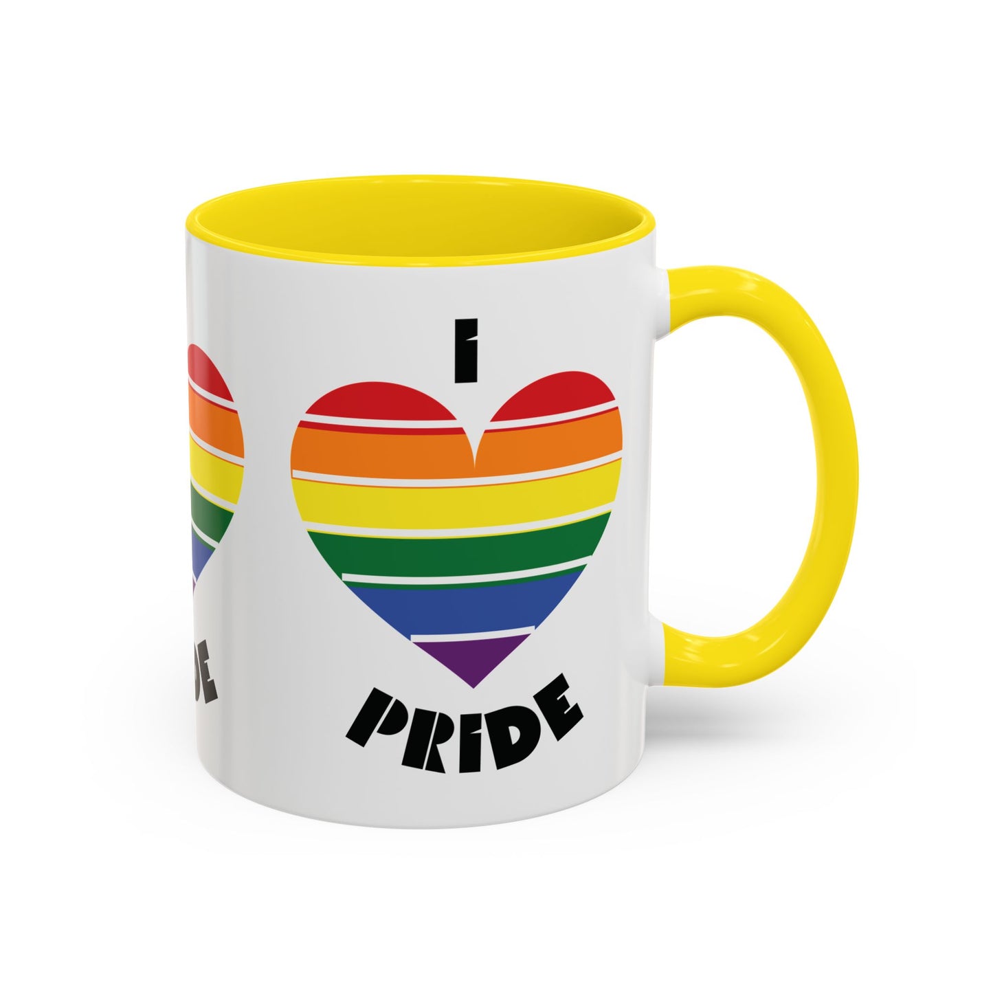 I Heart Pride Accent Coffee Mug – Rainbow Love 11/15oz