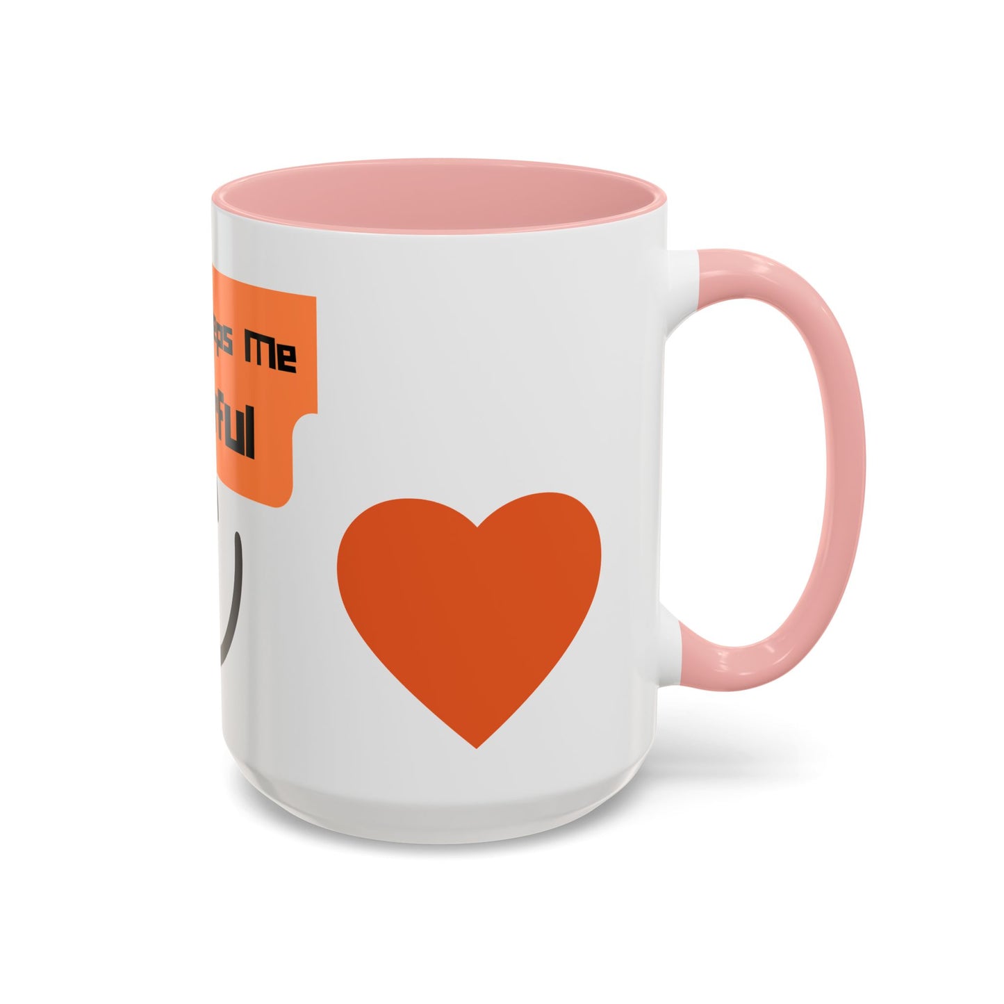 Coffee Keeps Me Cheerful Accent Mug — Smiley Heart 11/15oz