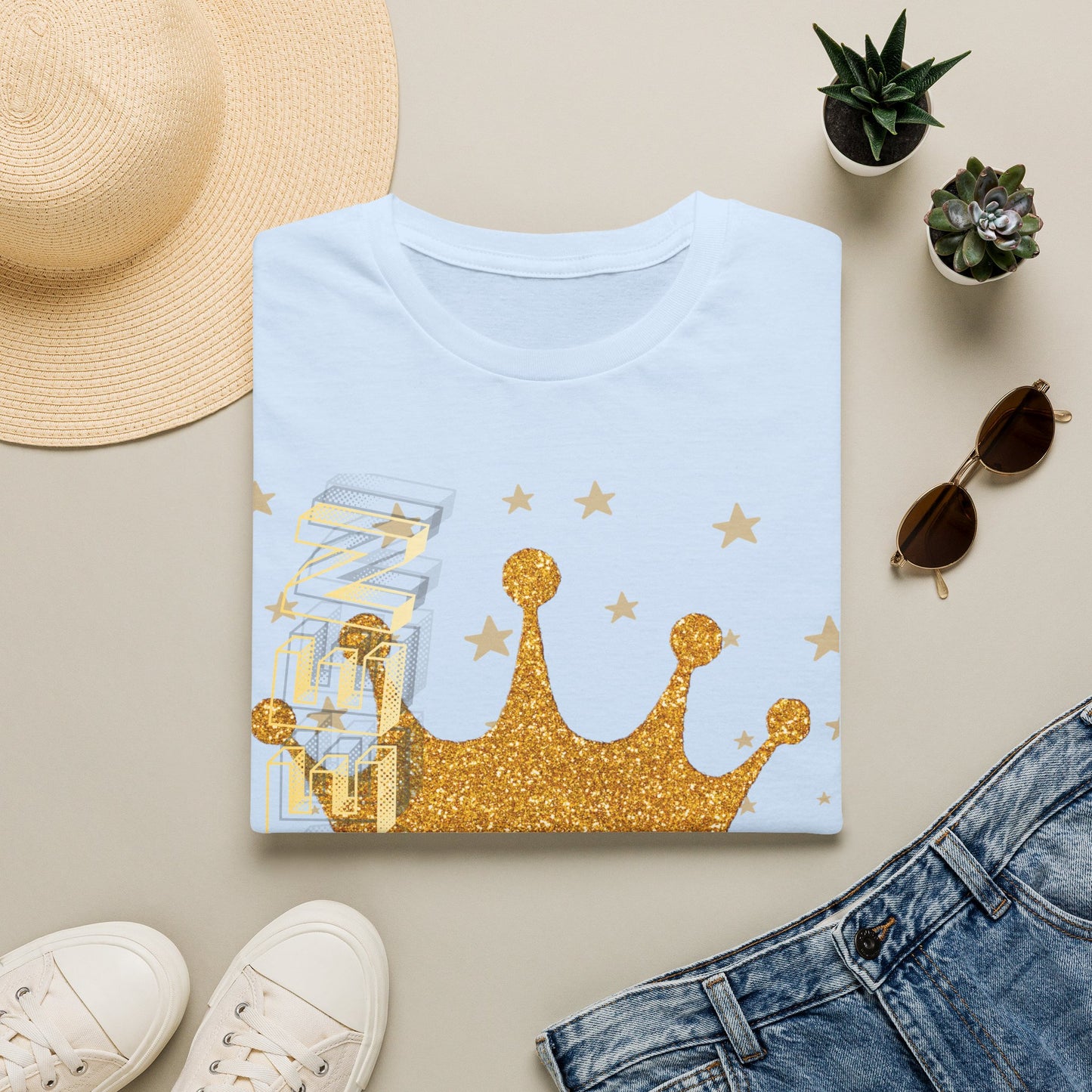 Gold Crown Tee — Glitter Queen Graphic T-Shirt