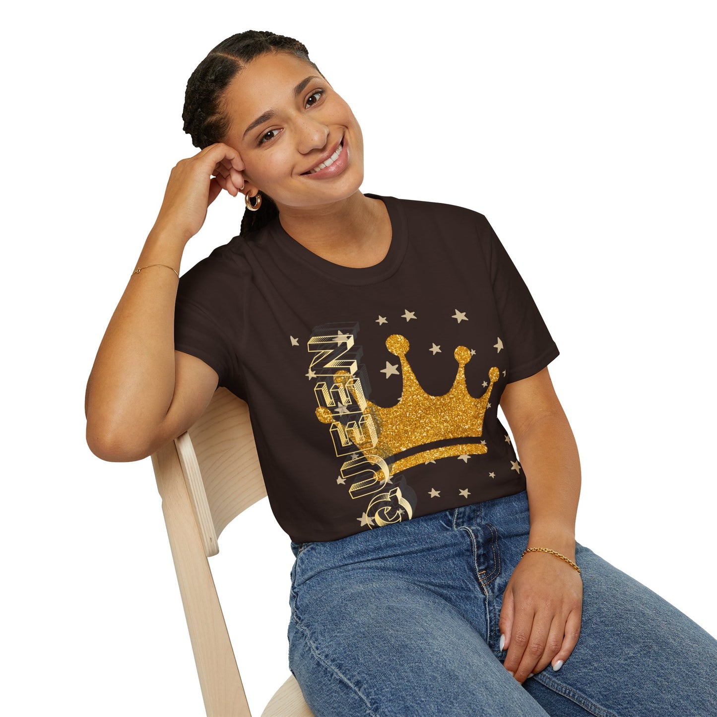 Gold Crown Tee — Glitter Queen Graphic T-Shirt