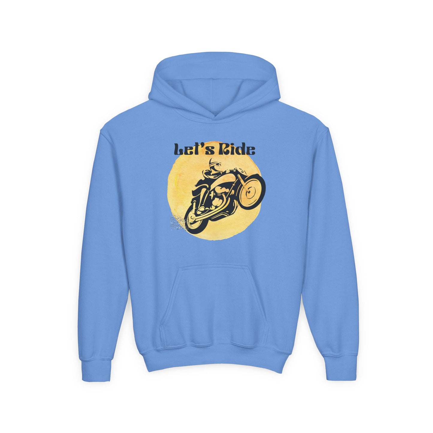 Youth Hoodie - "Let's Ride" Vintage Motorcycle Graphic
