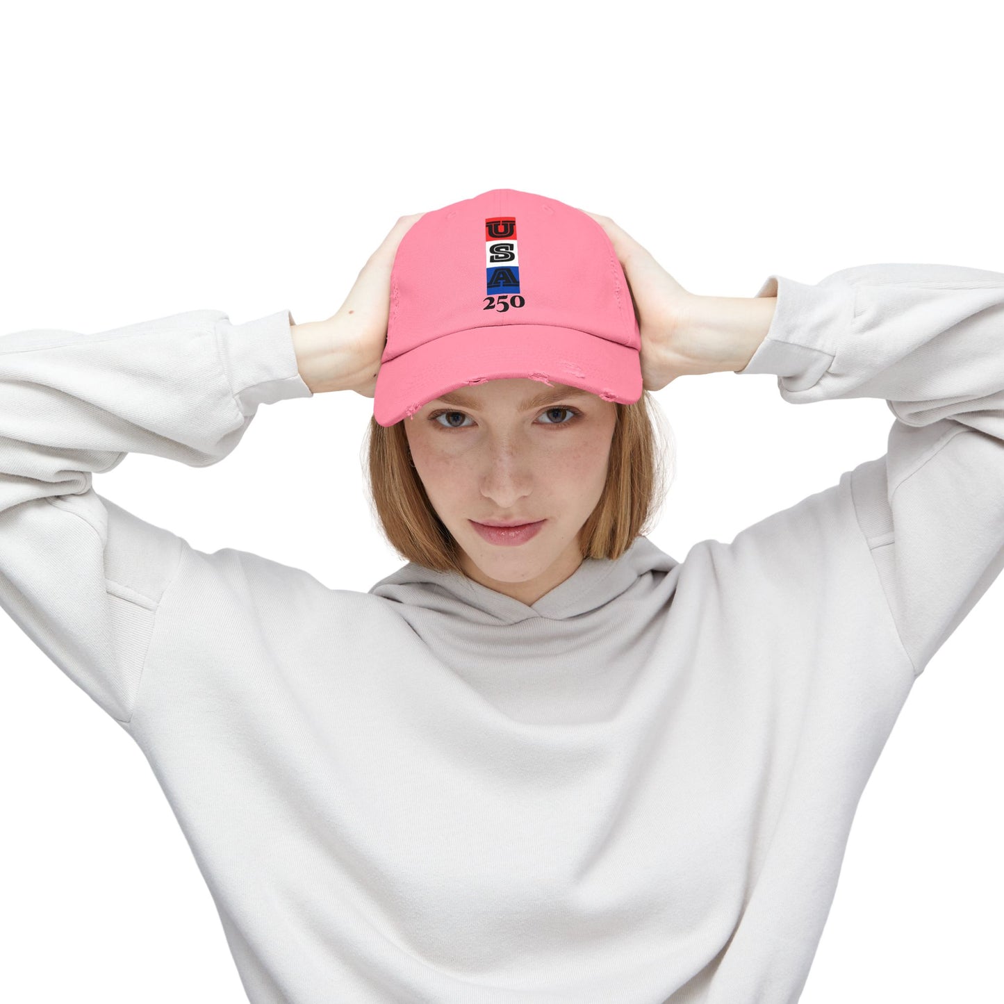 Unisex Distressed Cap with USA Design - Casual Headwear  for "USA 250"