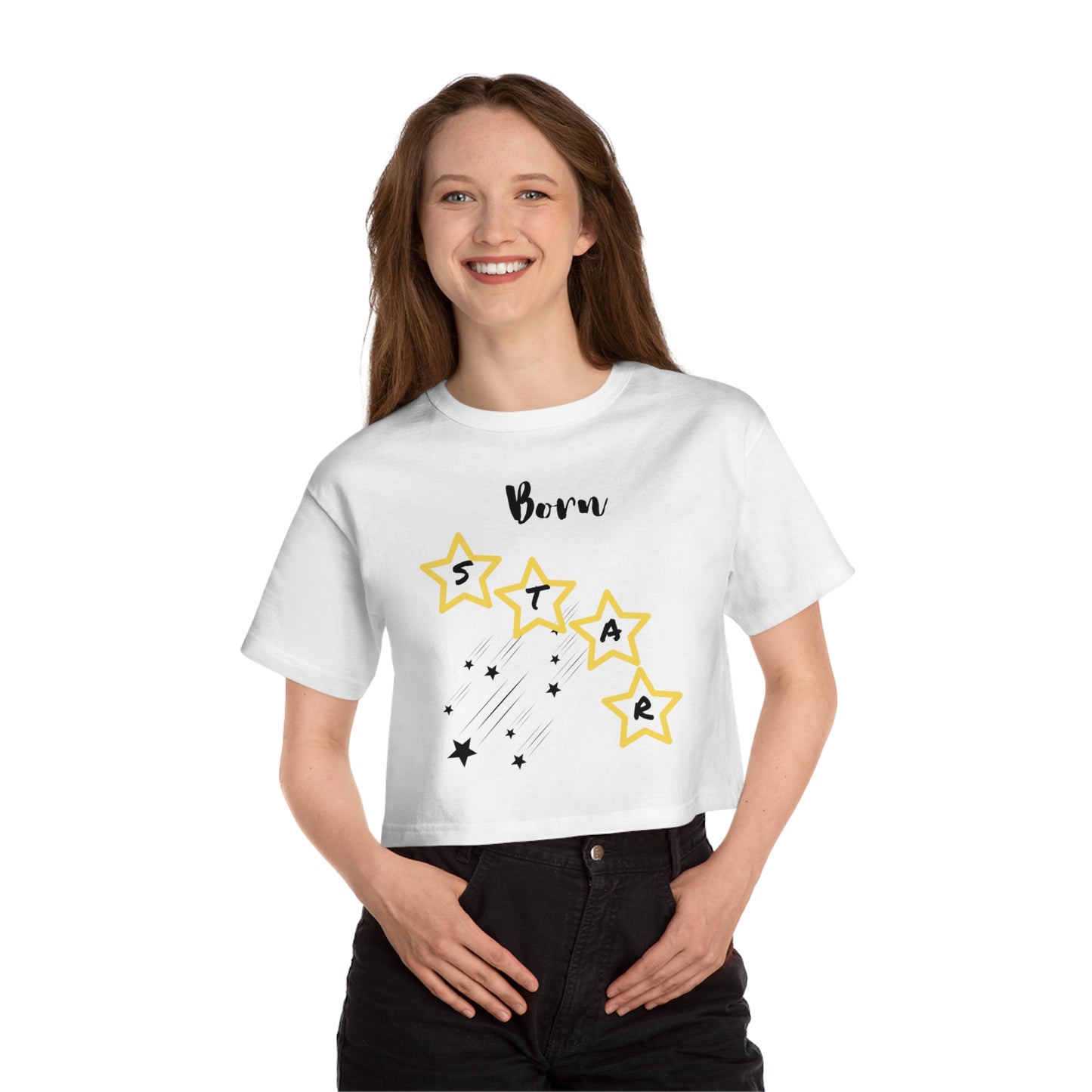 'Born Star' - Women's Cropped T-Shirt - Casual, Fun, Stylish Tee