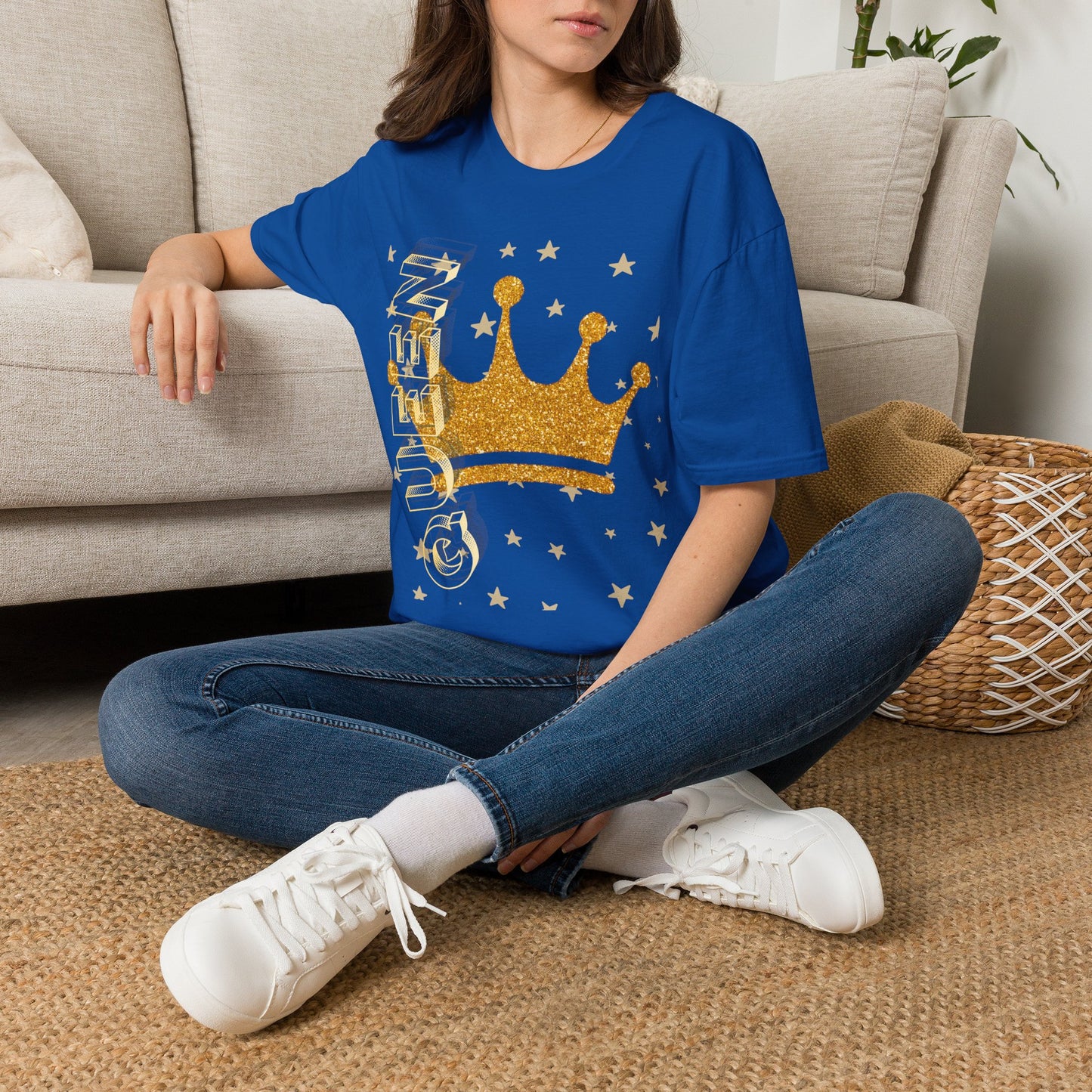 Gold Crown Tee — Glitter Queen Graphic T-Shirt