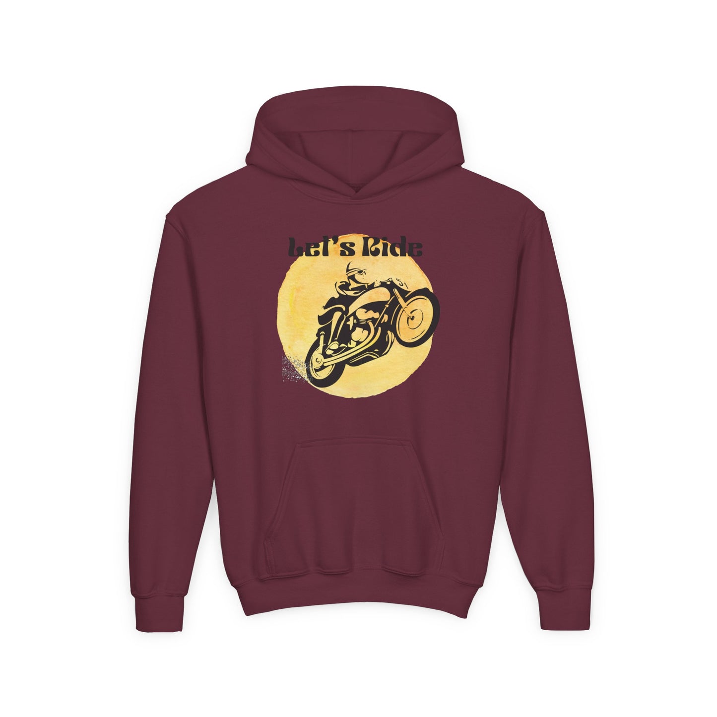 Youth Hoodie - "Let's Ride" Vintage Motorcycle Graphic