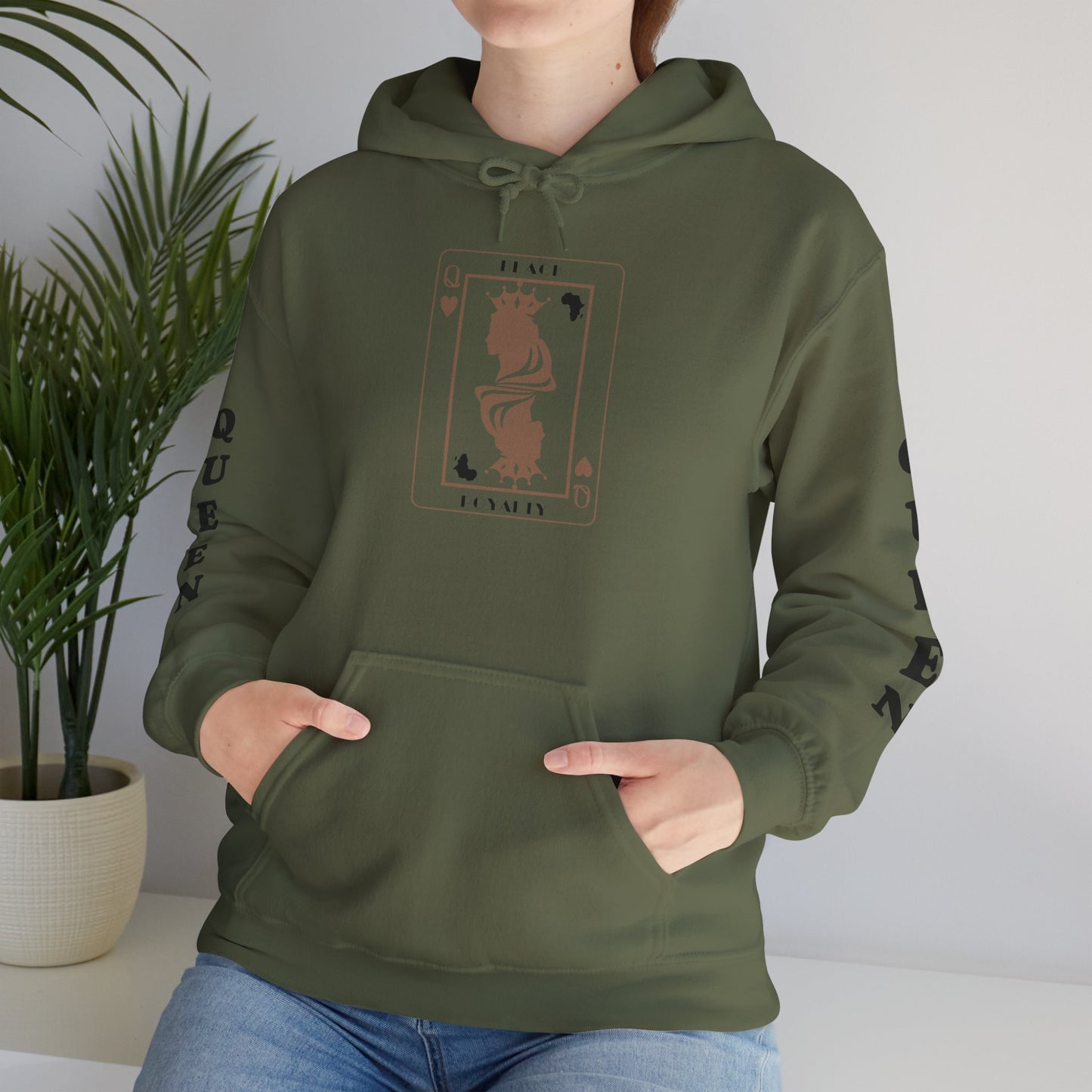 Queen of Hearts Card Hoodie — Graphic Playing Card Sweatshirt