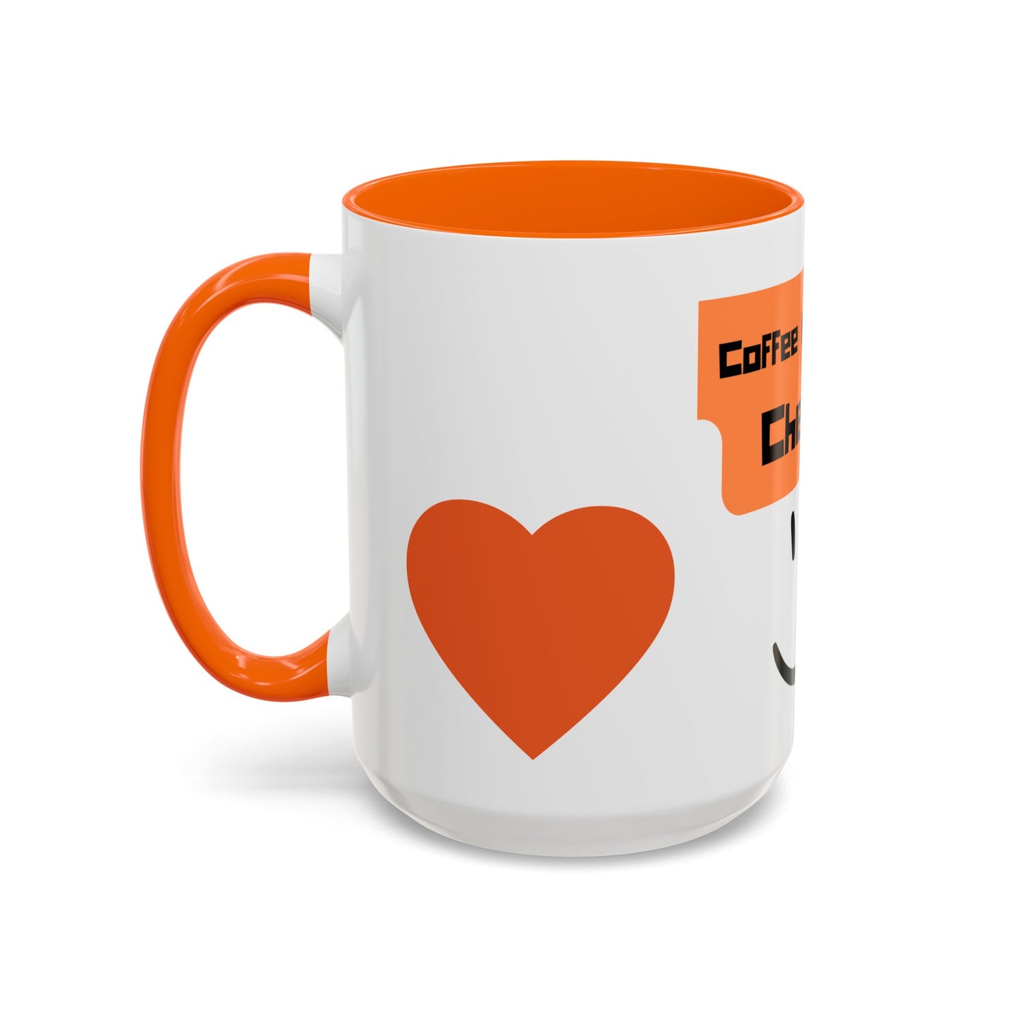 Coffee Keeps Me Cheerful Accent Mug — Smiley Heart 11/15oz