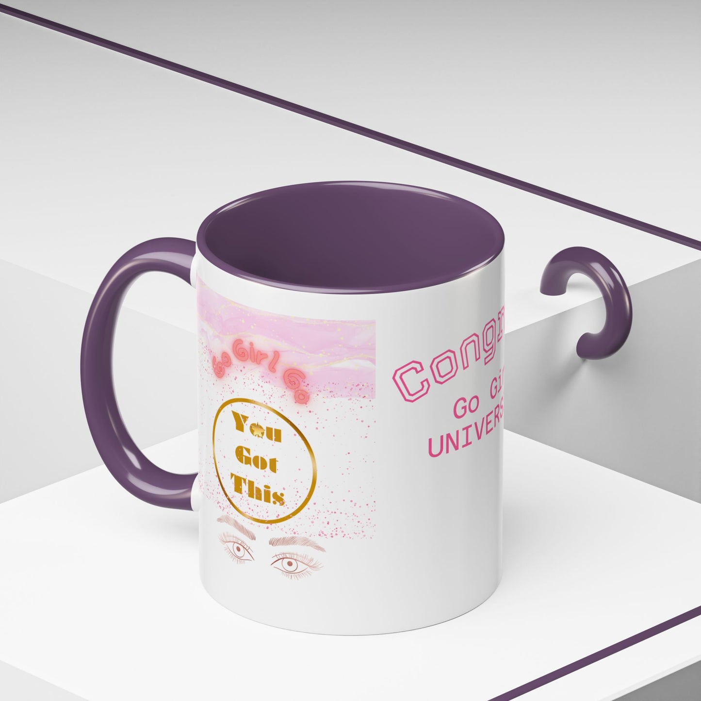 Congrats Go Girl University Accent Coffee Mug — 'You Got This' Women's Celebration Gift