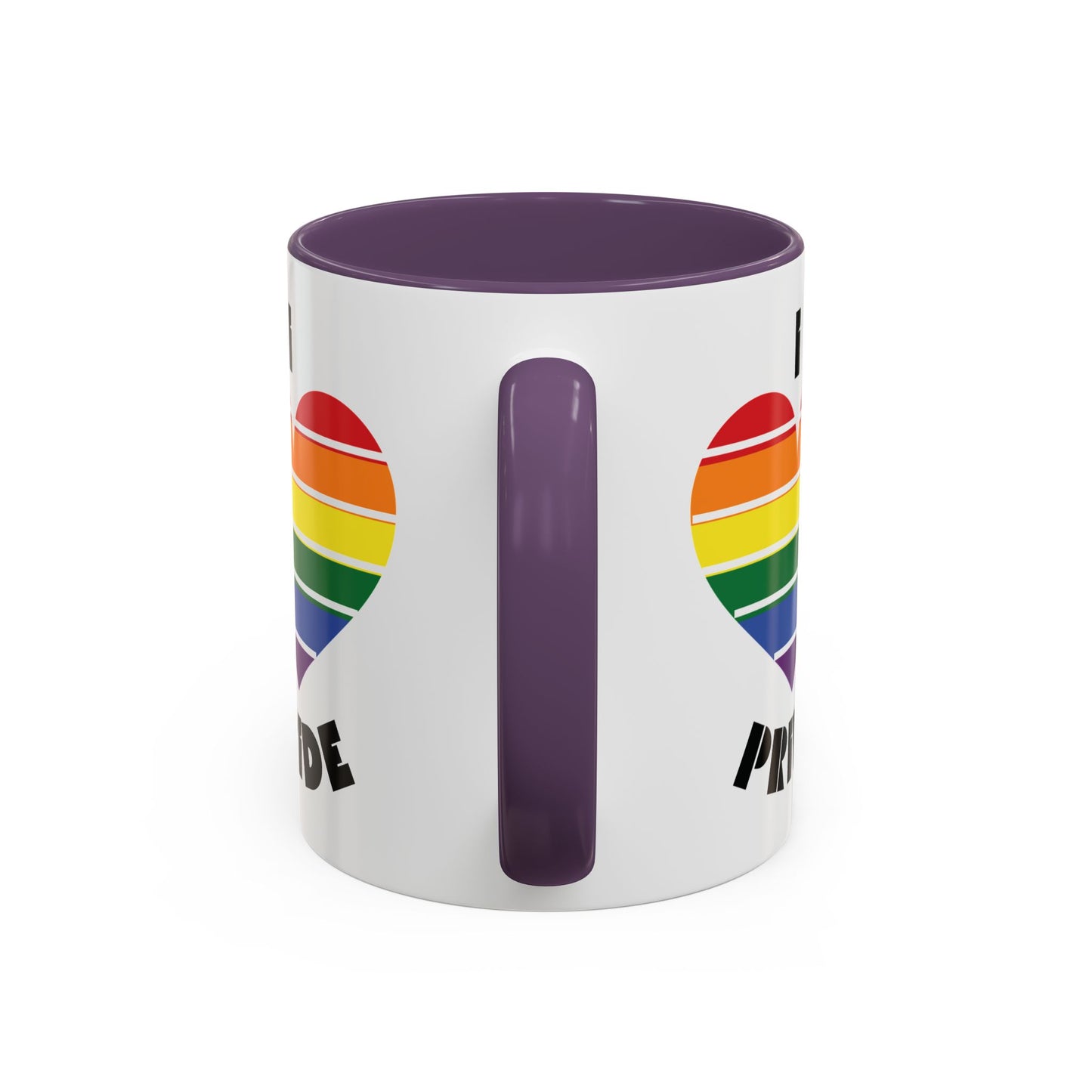 I Heart Pride Accent Coffee Mug – Rainbow Love 11/15oz