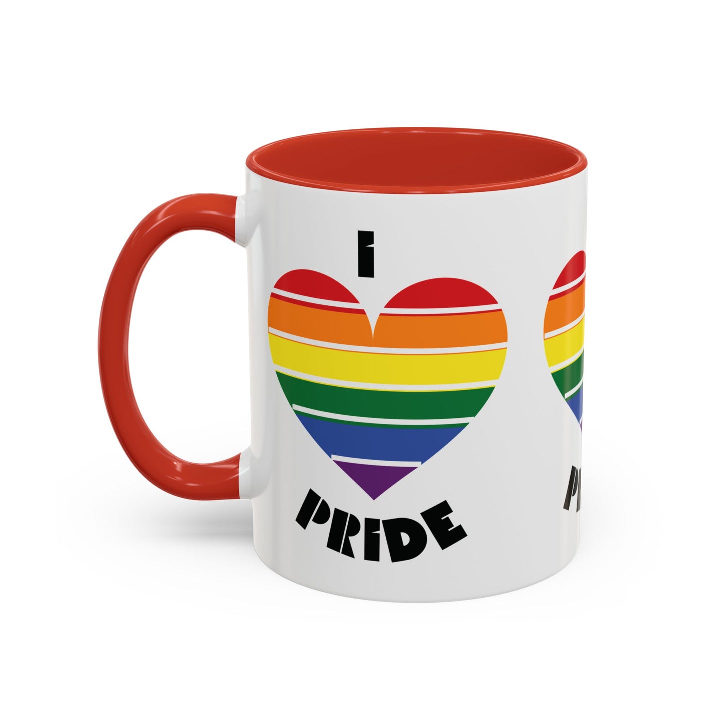 I Heart Pride Accent Coffee Mug – Rainbow Love 11/15oz