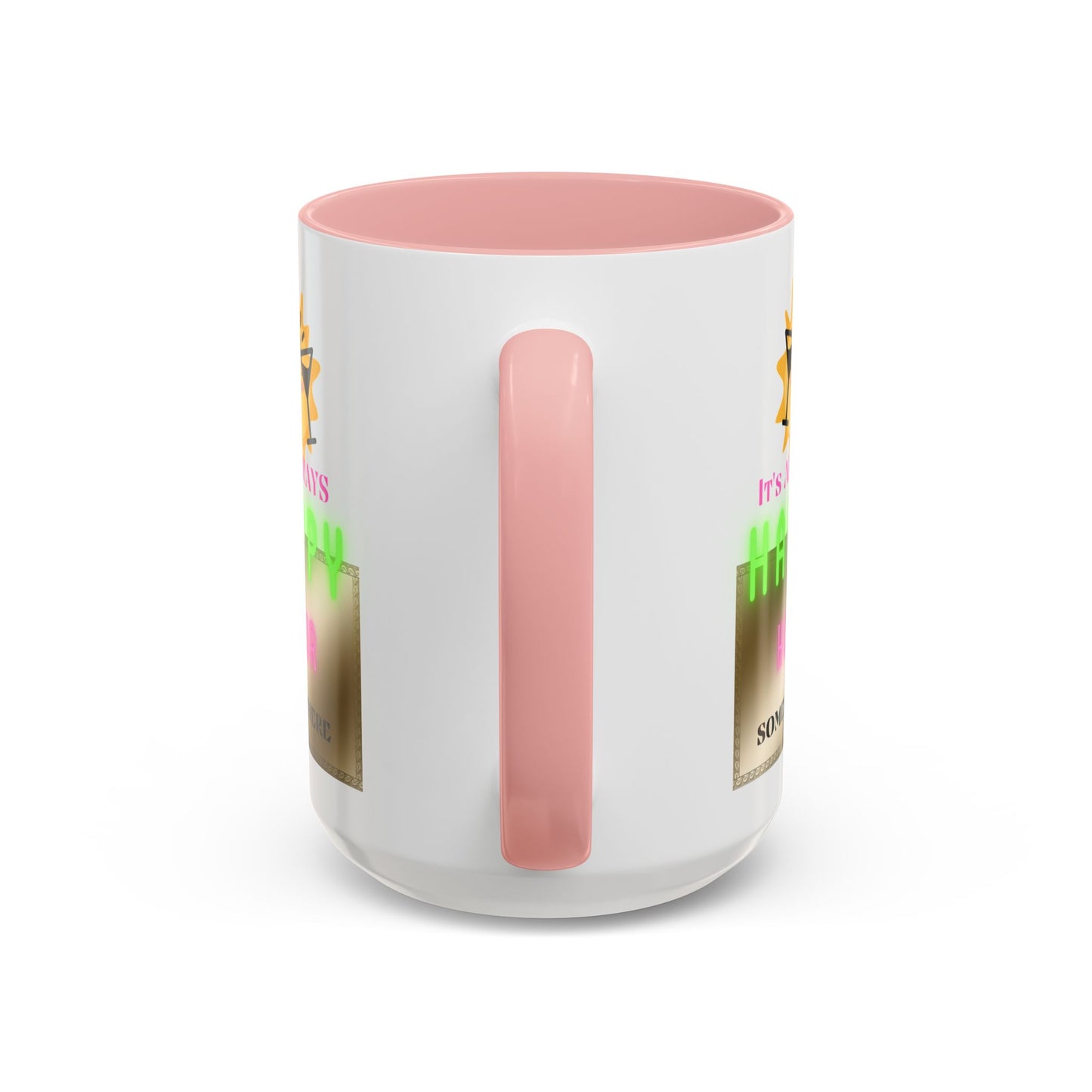 Coffee Mug — "It's Always Happy Hour Somewhere" Neon Sun Cocktail Accent Mug