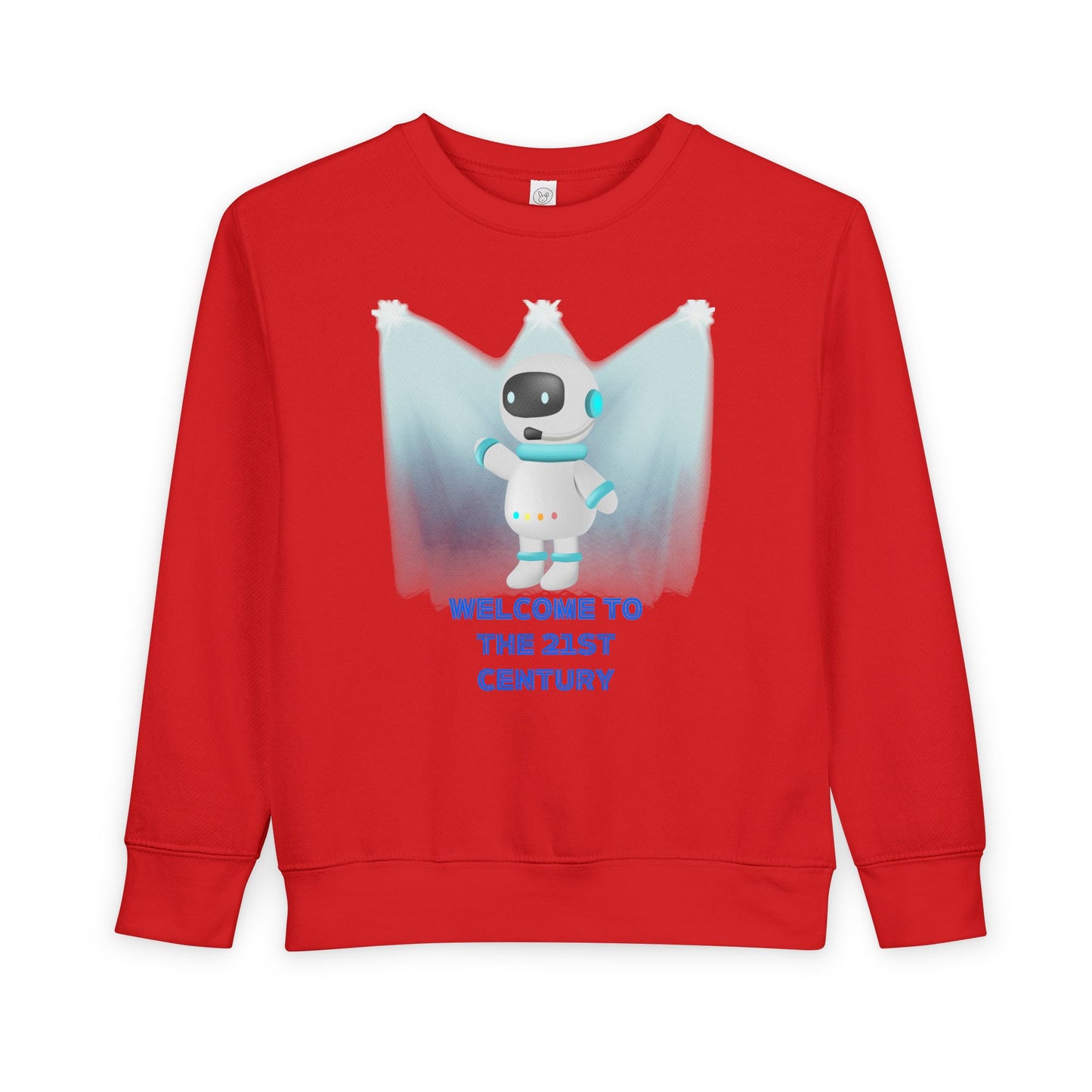 Toddler Sweatshirt - Cute Robot "Welcome to the 21st Century" Kids Crewneck