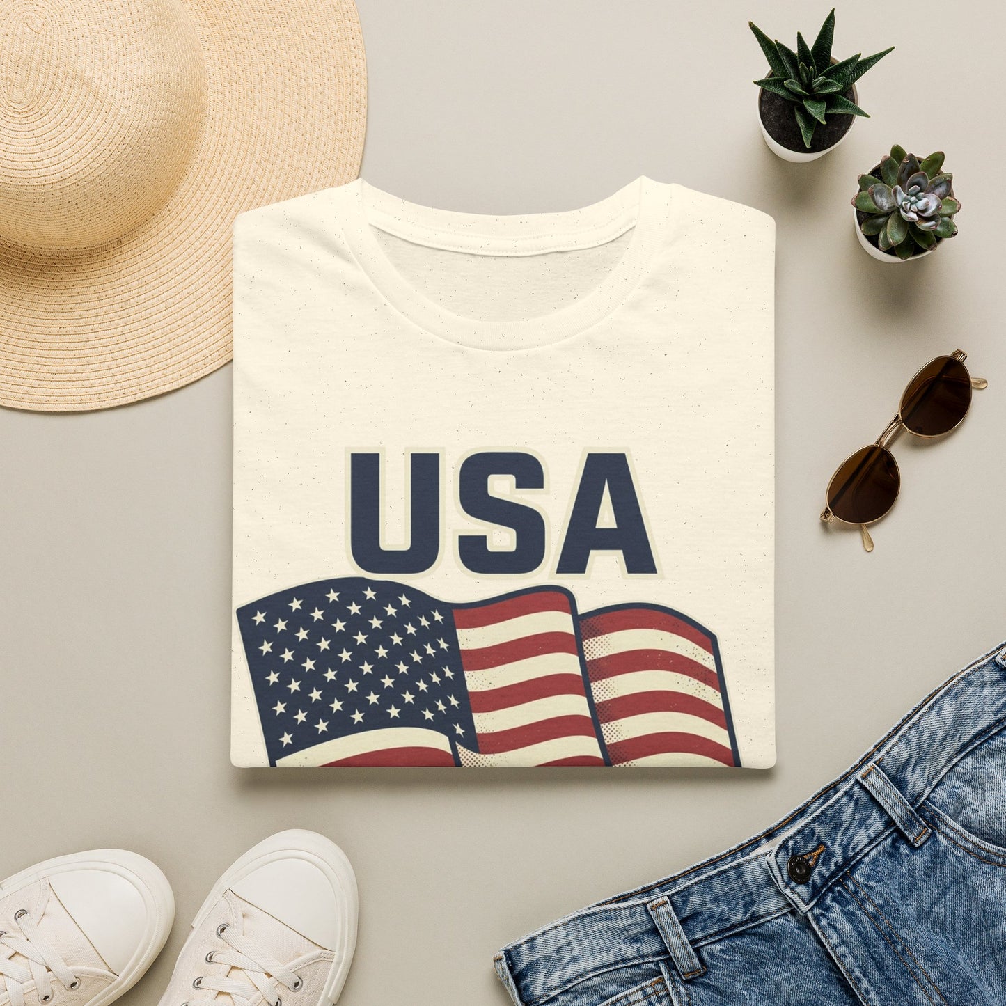 USA Flag T-Shirt — Patriotic 'USA 250' Graphic Tee