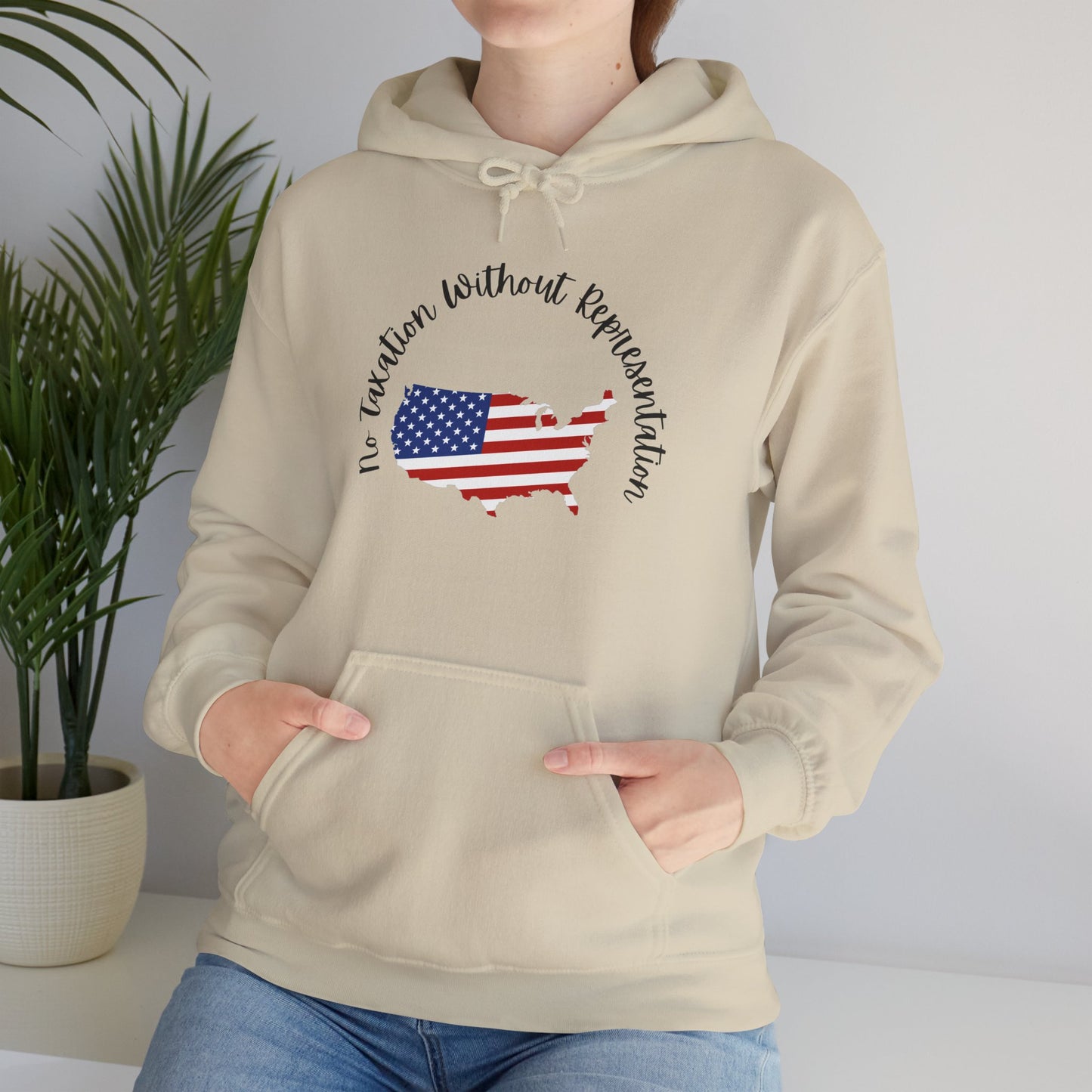 Patriotic Continent Hoodie – "No Taxation Without Representation"  USA Sweatshirt