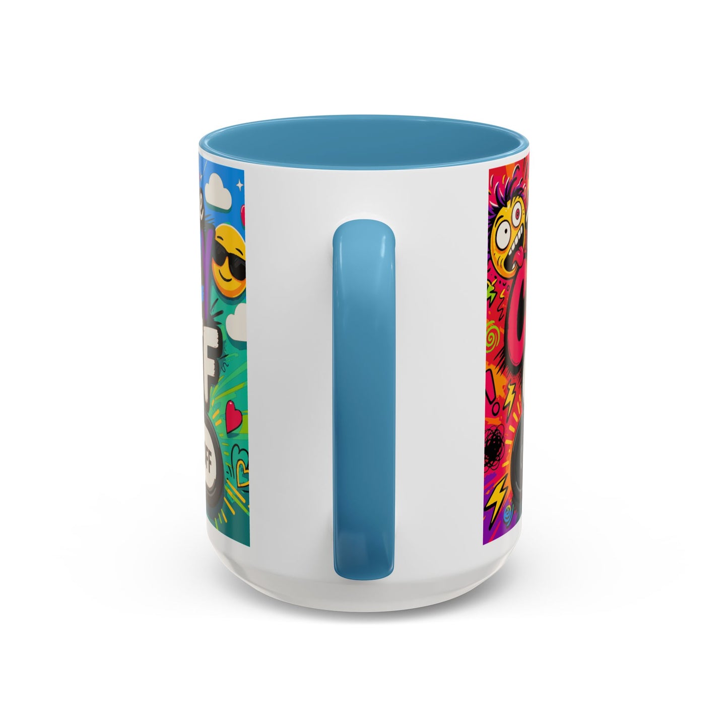 Accent Coffee Mug — "Turn the Crazy Off" Colorful Funny Ceramic Mug (11/15oz)