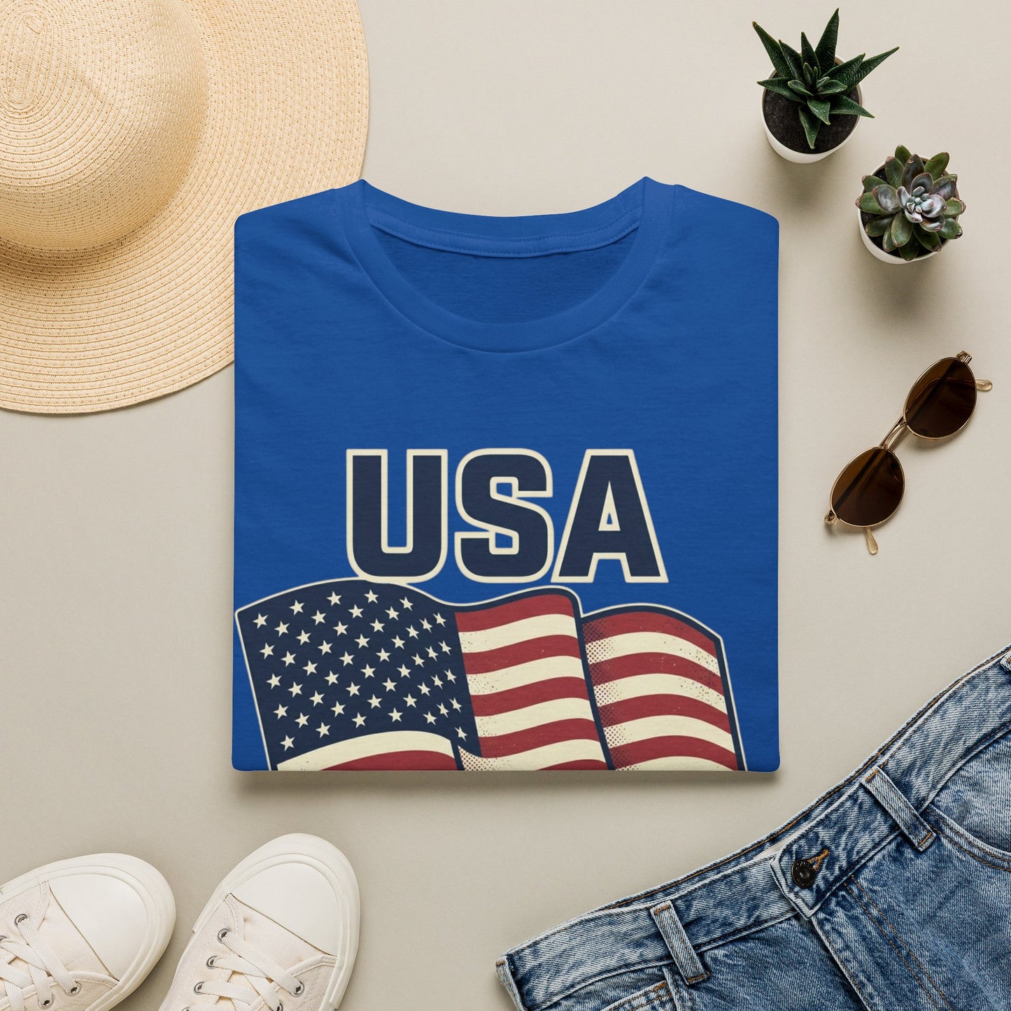 USA Flag T-Shirt — Patriotic 'USA 250' Graphic Tee