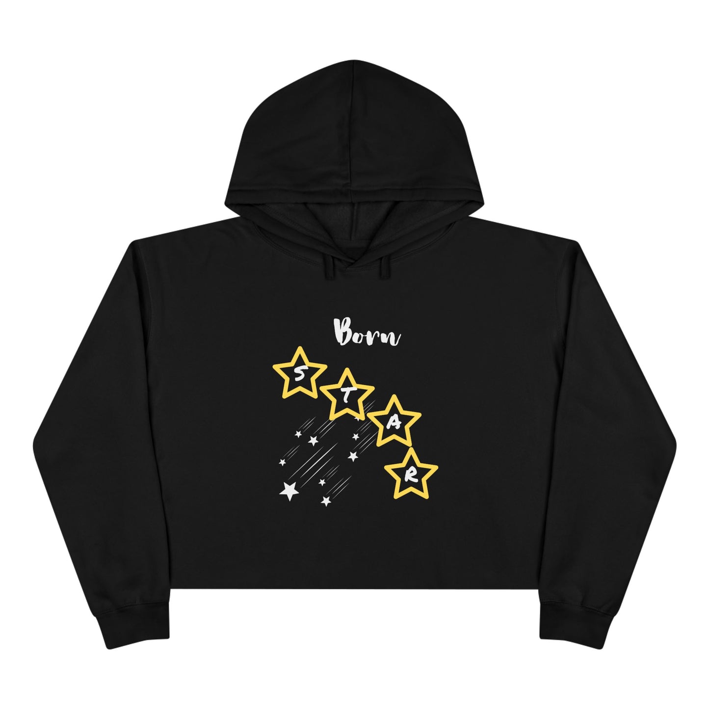 Born Star Crop Hoodie — Women's Celestial Graphic Cropped Hoodie