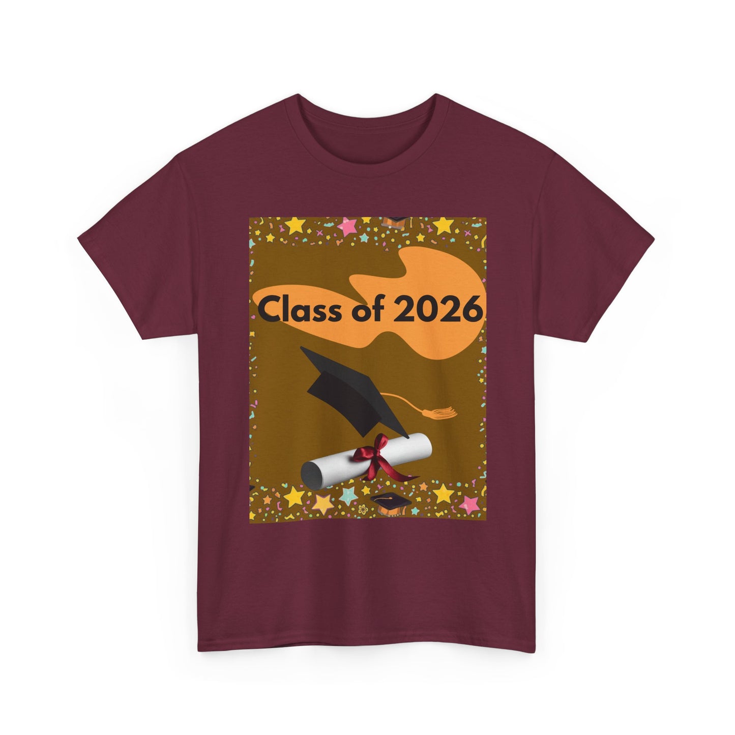 "Class of 2026" Graphic T-Shirt — Scroll, Graduation Cap, Class of 2026