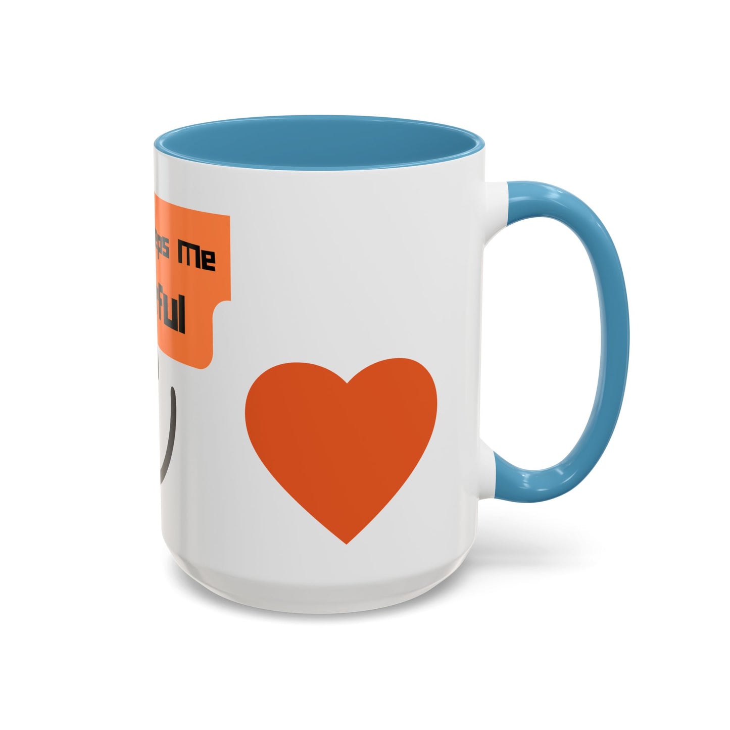 Coffee Keeps Me Cheerful Accent Mug — Smiley Heart 11/15oz