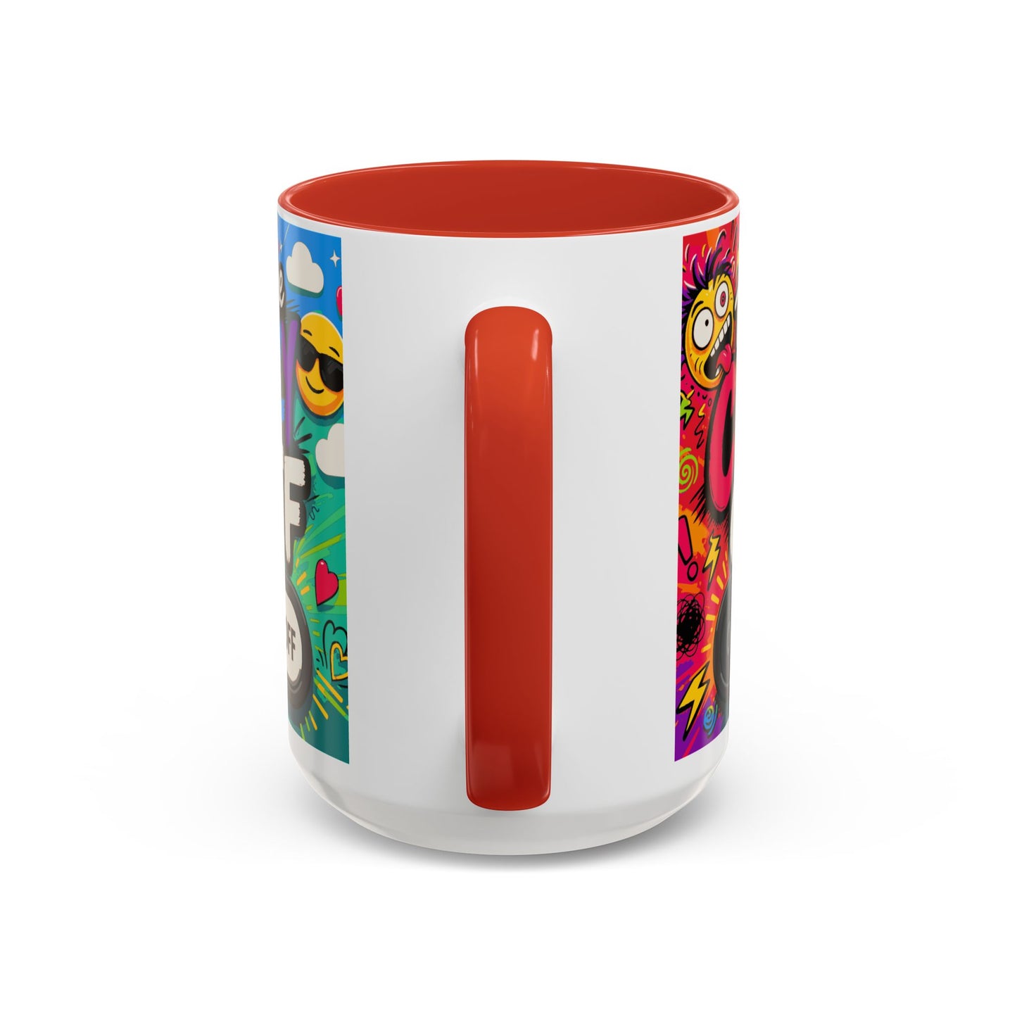 Accent Coffee Mug — "Turn the Crazy Off" Colorful Funny Ceramic Mug (11/15oz)